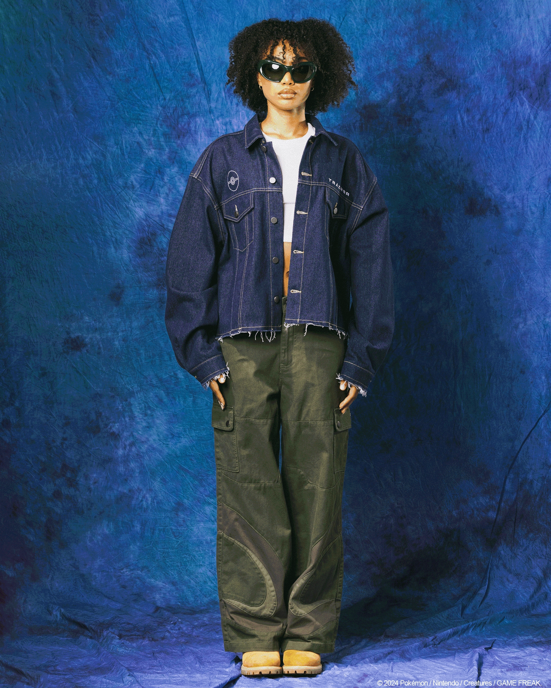 Pok??mon By Loiter Pikachu Denim Jacket Indigo Flatlock Seams