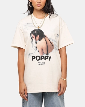 Poppy Negative Spaces Track T-Shirt Off White FrictionFreeNeckline AllSeason Wearability