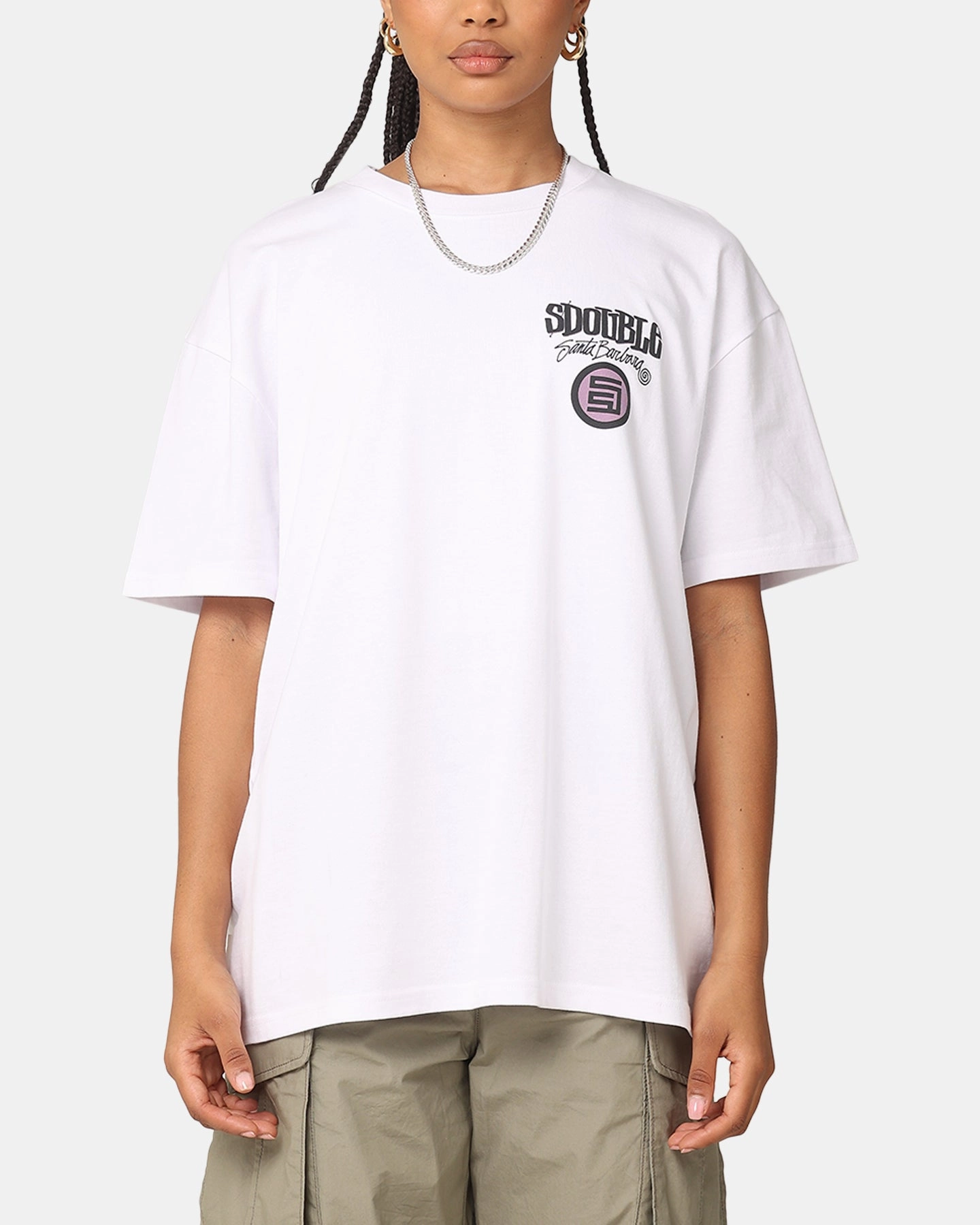 S Double Combo Platter T-Shirt Washed White Stain Resistant Treatment