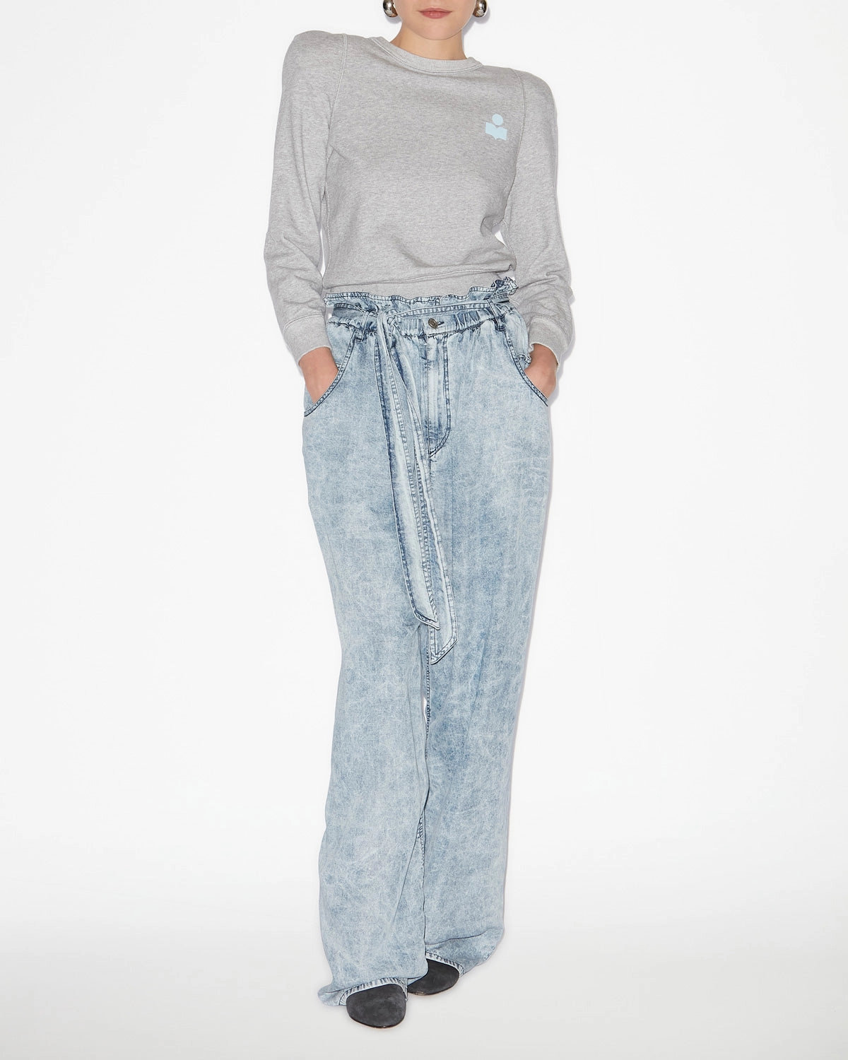 brooch accents Prissa logo sweatshirt