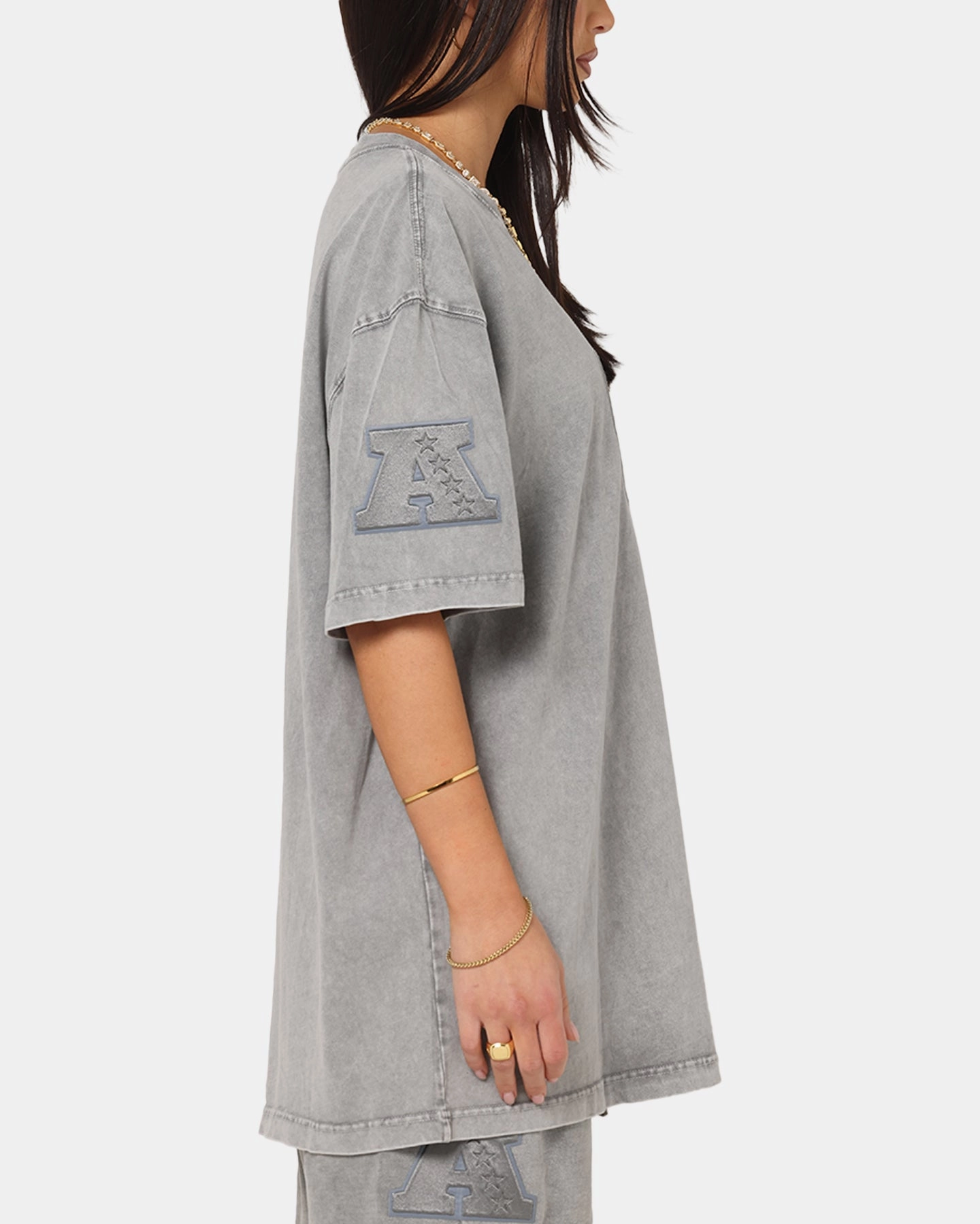 Pro Standard Las Vegas Raiders Washed Classic T-Shirt Washed Grey Self Fabric Tie Non Irritating Label