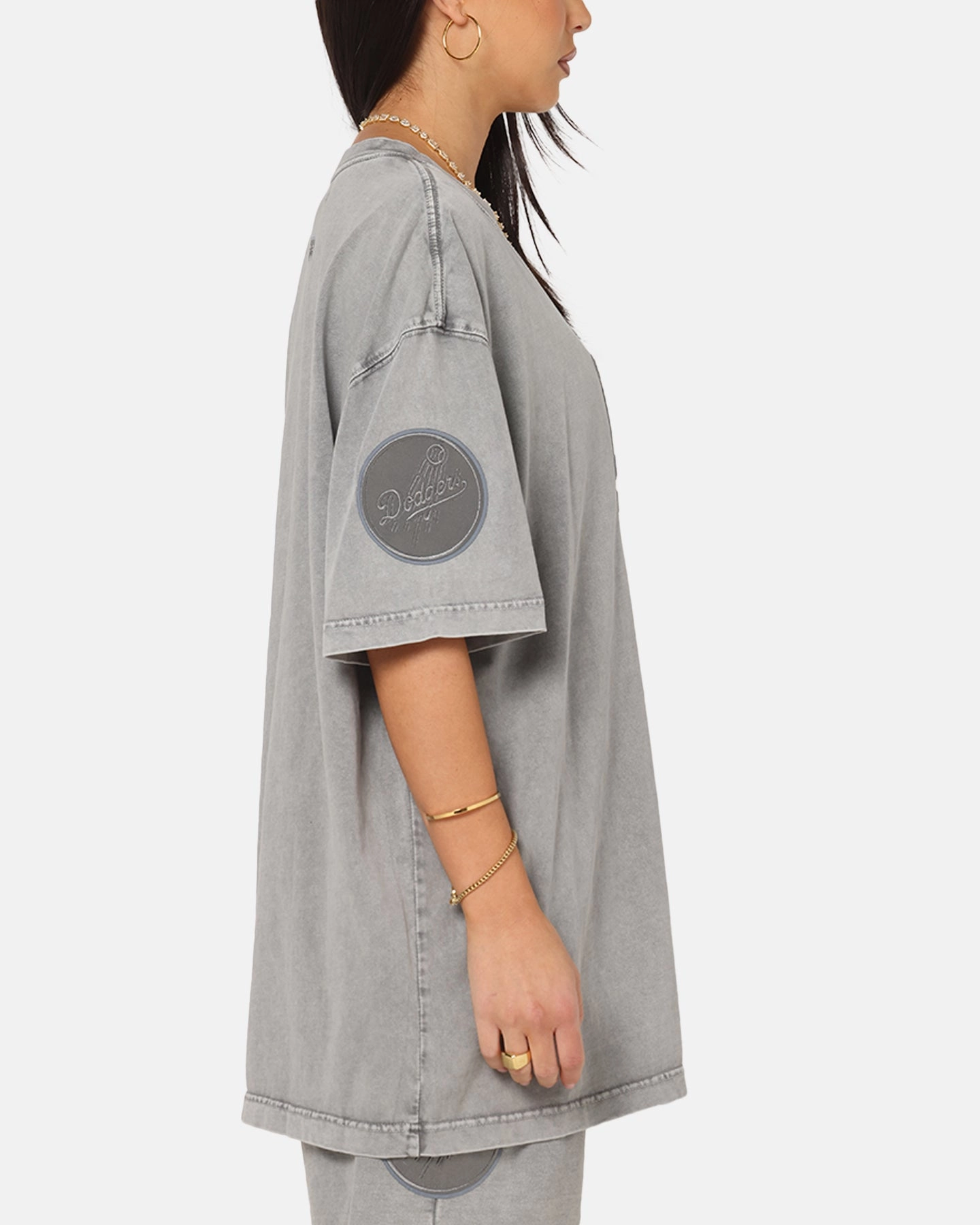 Pro Standard Los Angeles Dodgers Washed Classic T-Shirt Washed Grey Yarn Dyed Stripes Elegant Cut