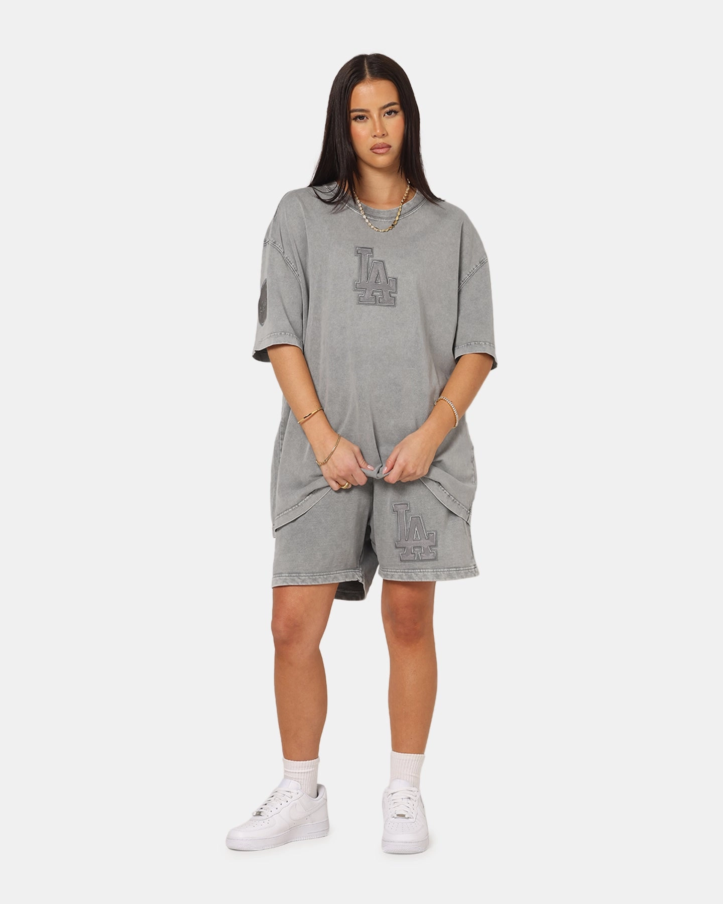 Pro Standard Los Angeles Dodgers Washed Classic T-Shirt Washed Grey Compact Stitching