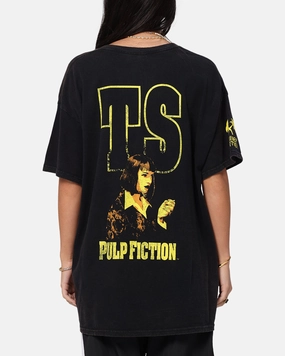 Pulp Fiction Mia Wallace Vintage T-Shirt Black Vintage DoubleLayeredFabric