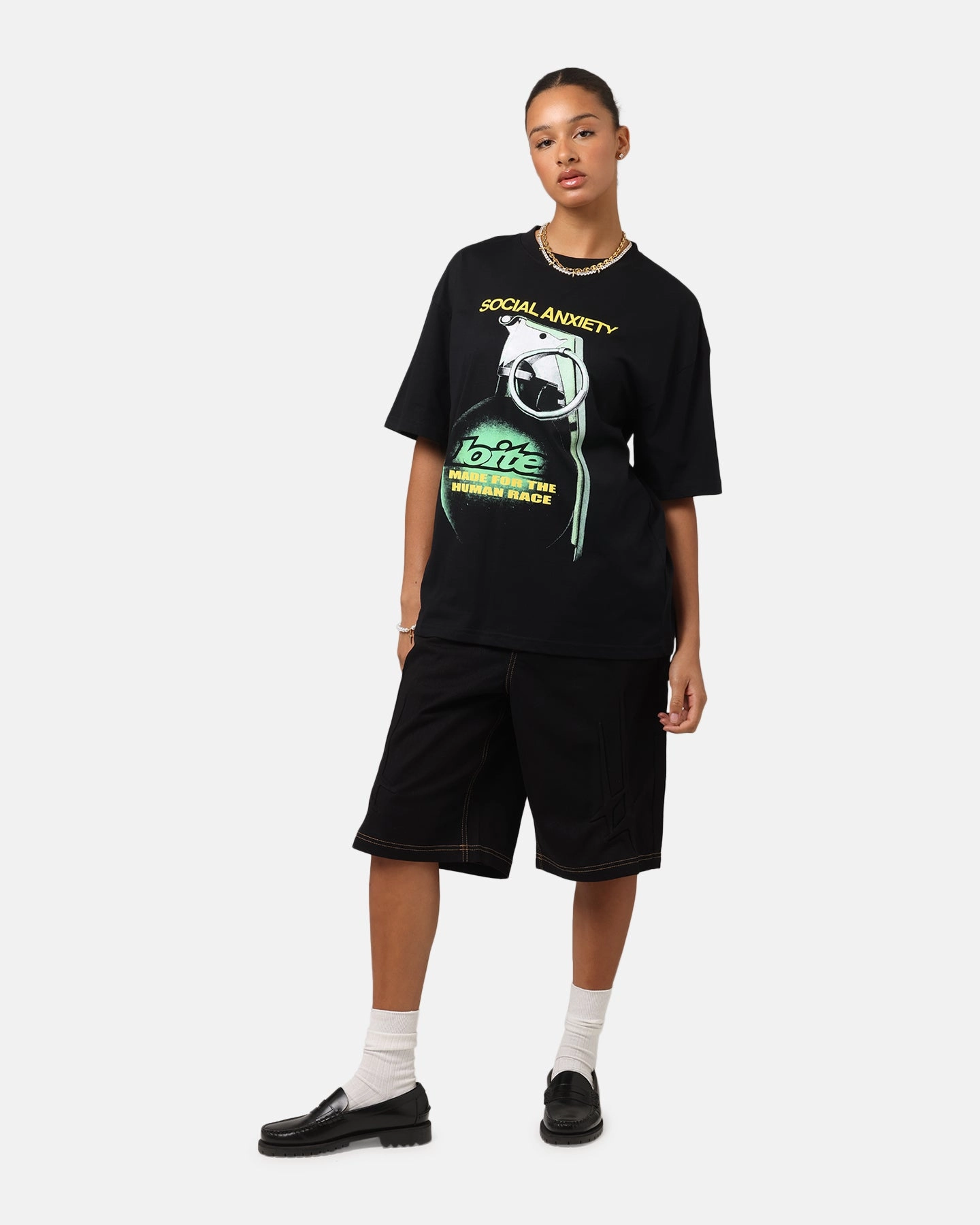 Loiter Live Laugh Love Drop T-Shirt Black AllDay Comfort Design RibbedTexture