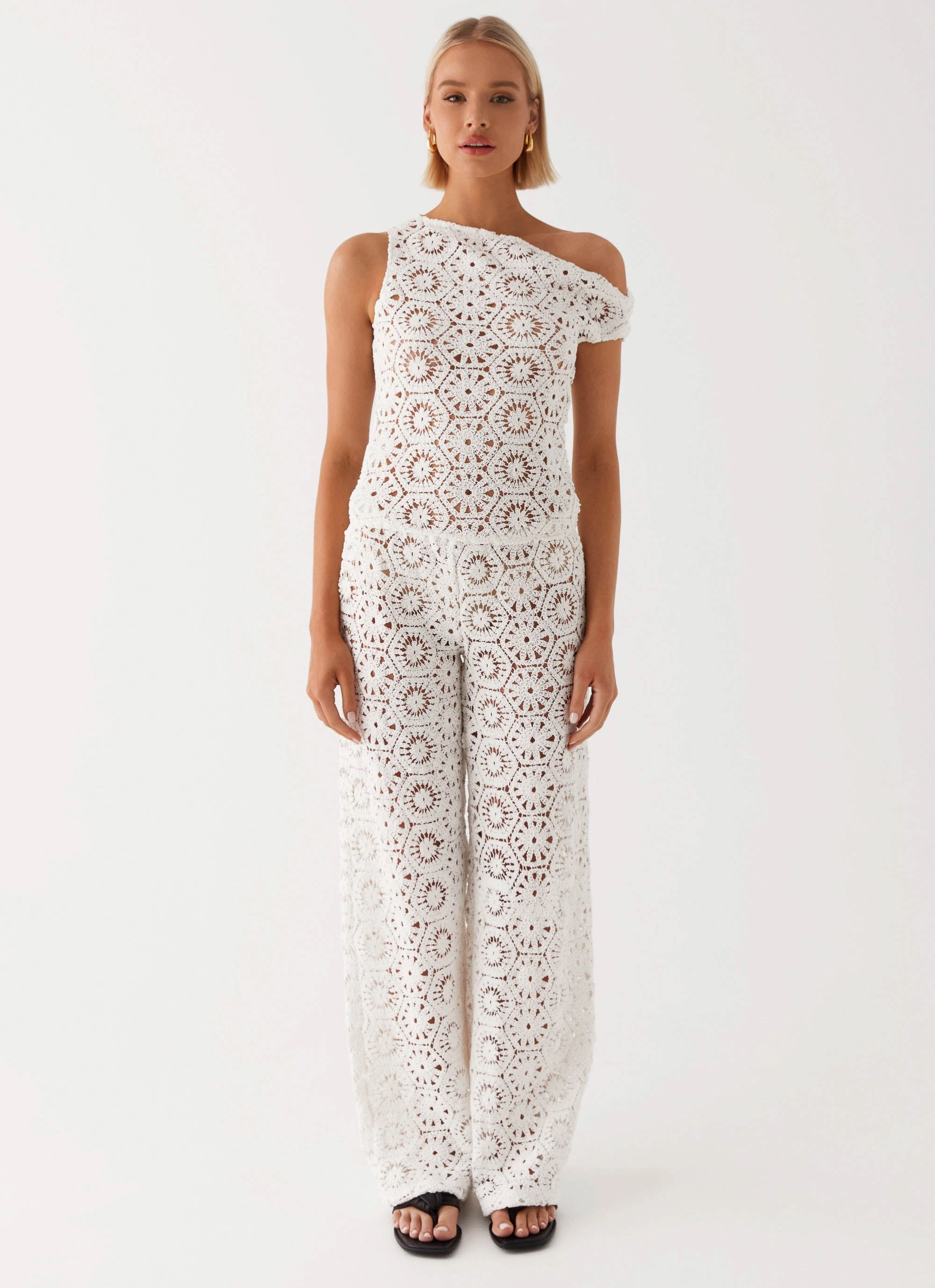 Ibiza Crochet Top - Ivory Slim Fit Design