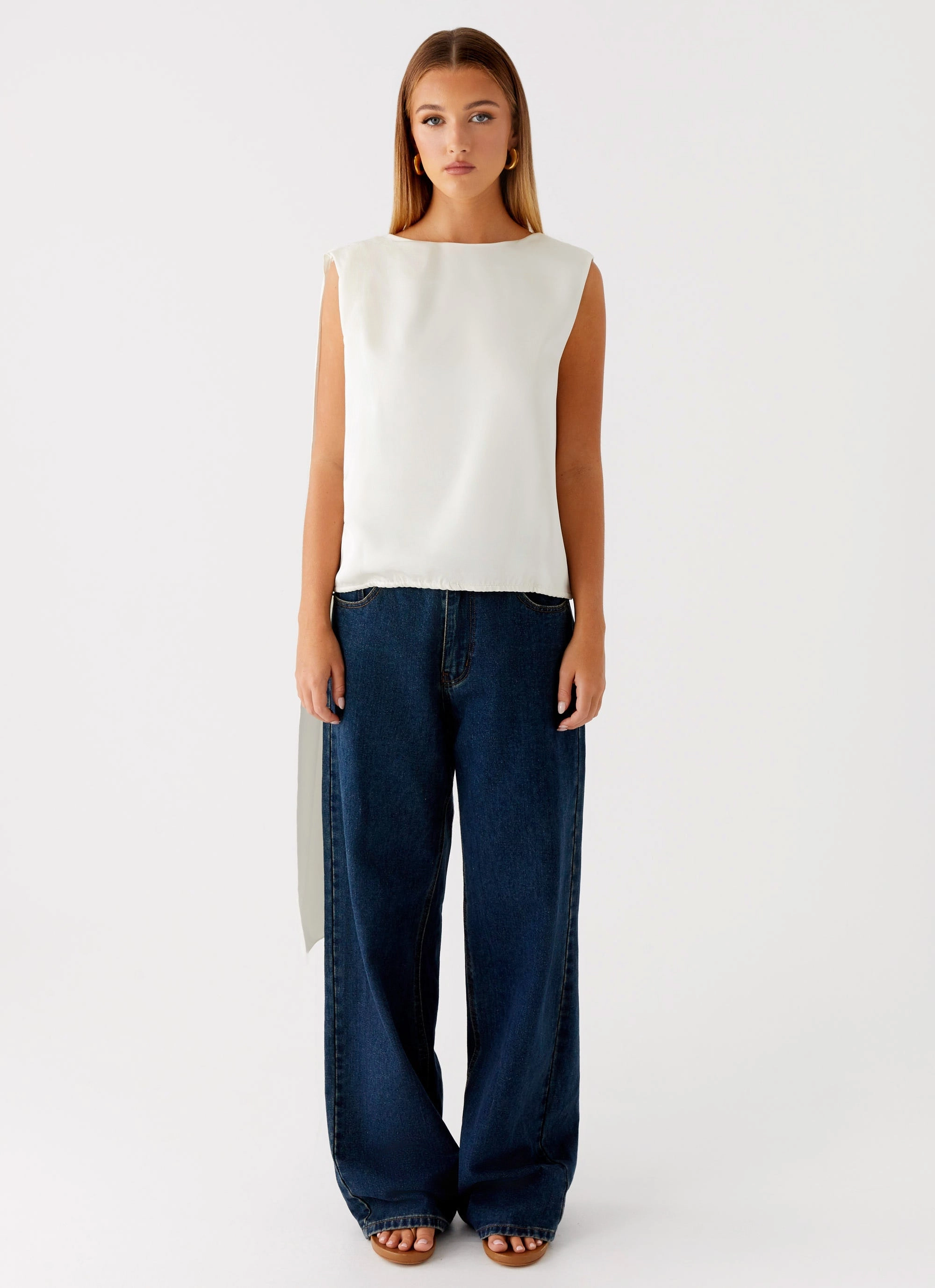 Mojito Cowl Top - Ivory MeshLining DurableDoubleLayeredHem