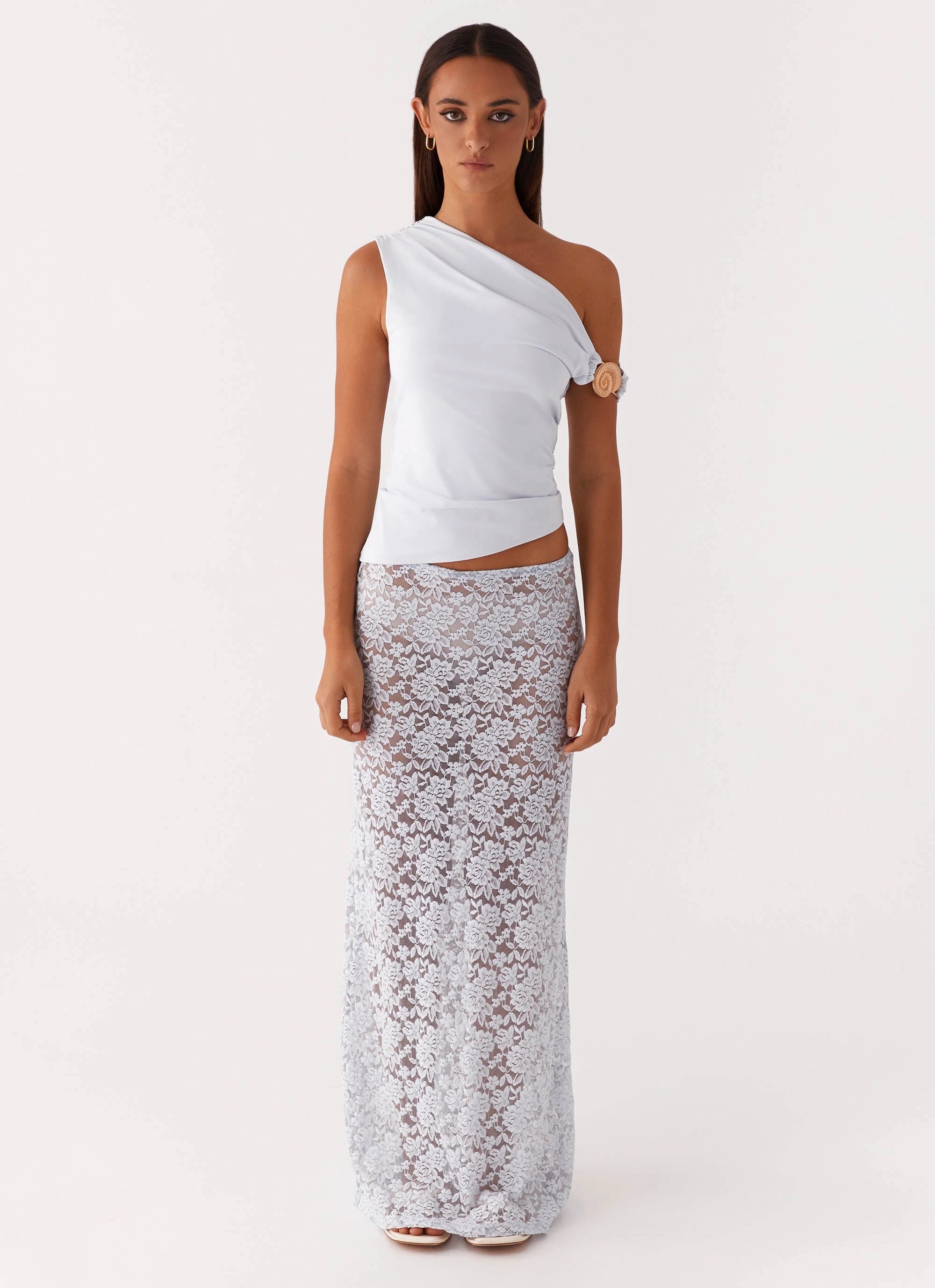 BondedShoulder Atlas One Shoulder Top - Pale Blue