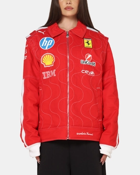 Puma X Scuderia Ferrari Monza Racing Jacket Rosso Corsa Textured Fabric Finish Flatlock Seam