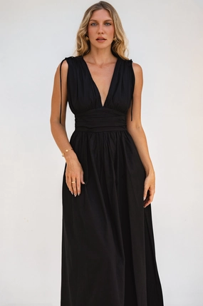 Soft Appearance Dropped-Waist Rafina Goddess Cotton Maxi Dress