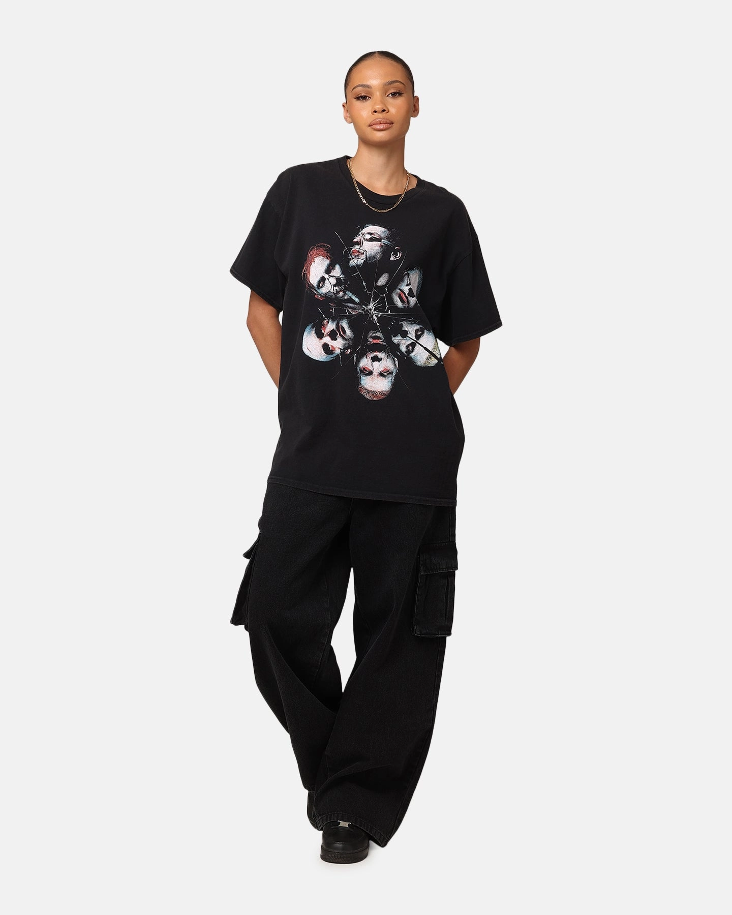 Thermal Insulation Tech Sport Hoodie Rammstein Cracked Glass Vintage T-Shirt Black Vintage