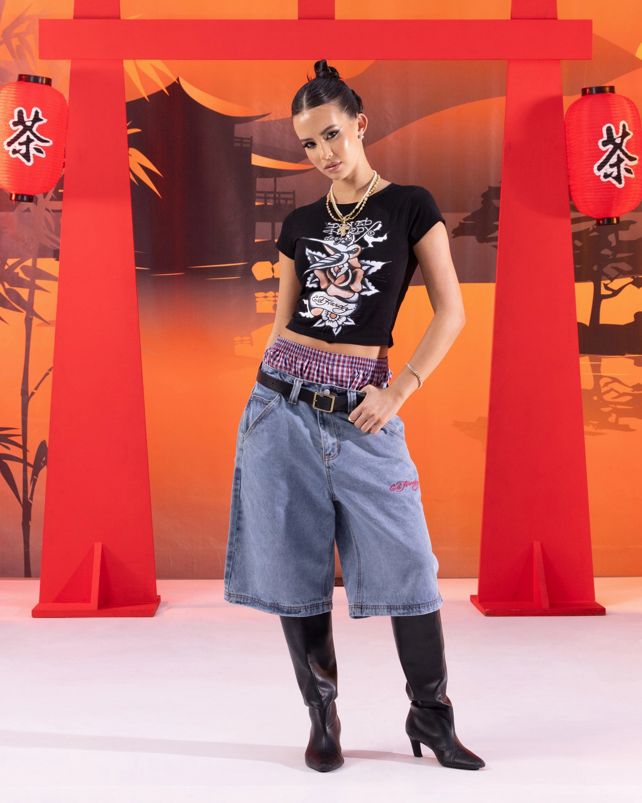 SoftTouch Stay Cool Technology Ed Hardy Women's Swallow Baby T-Shirt Black