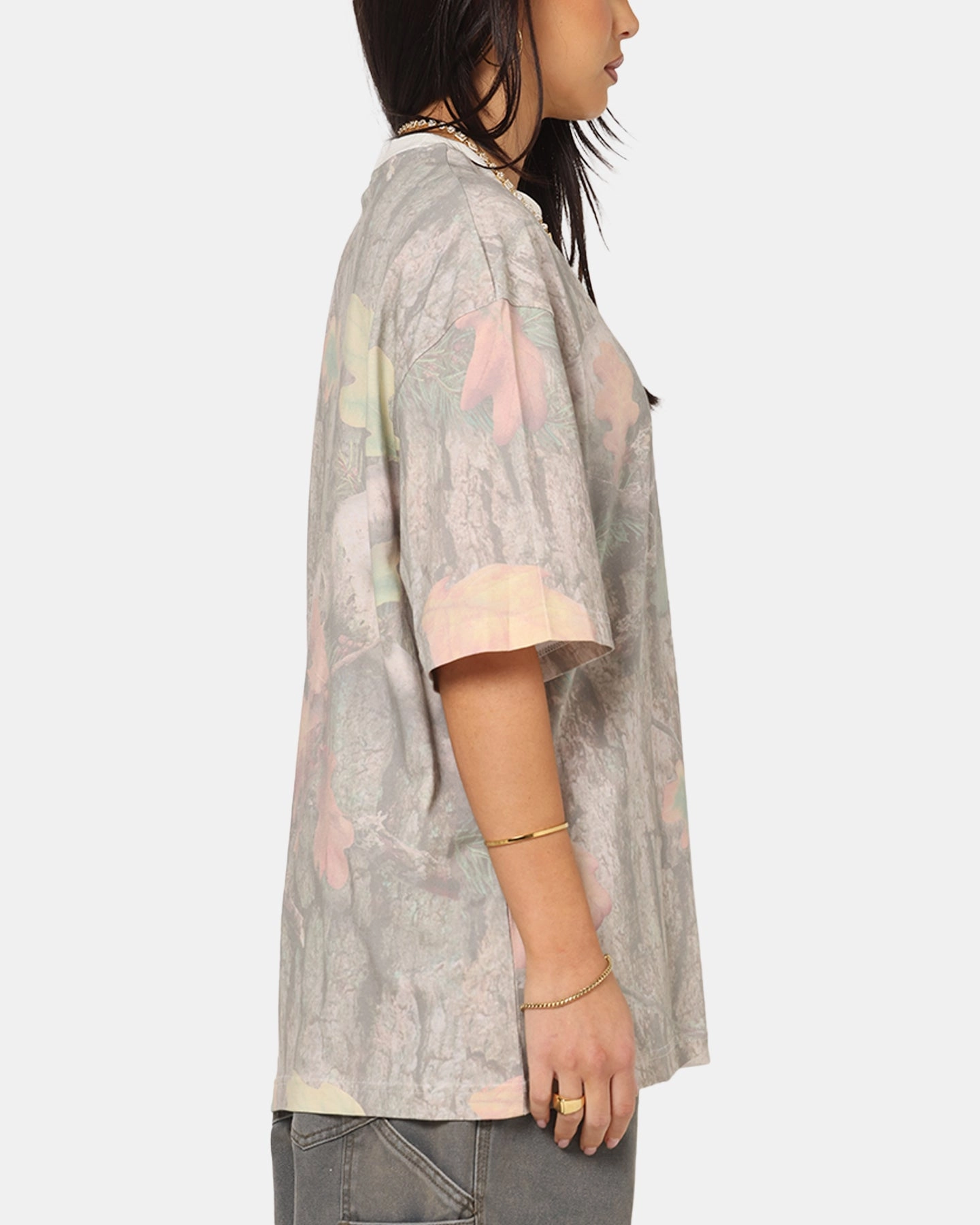 Reebok X Market All Over Print T-Shirt Real Tree Camo Tailored Silhouette