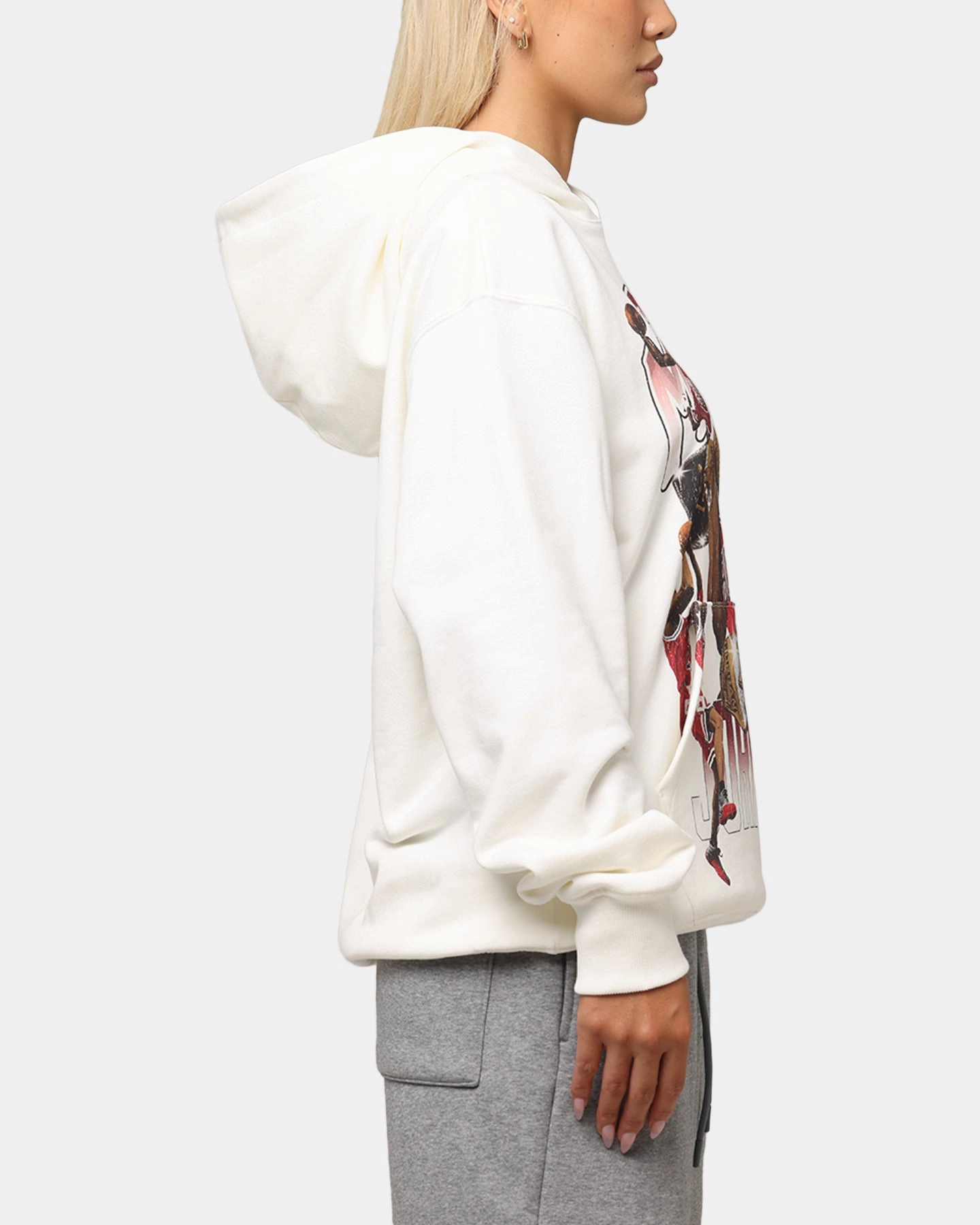 PreShrunkFabric HighNeck Jordan Jumpman Flight Graphic Fleece Pullover Hoodie Sail