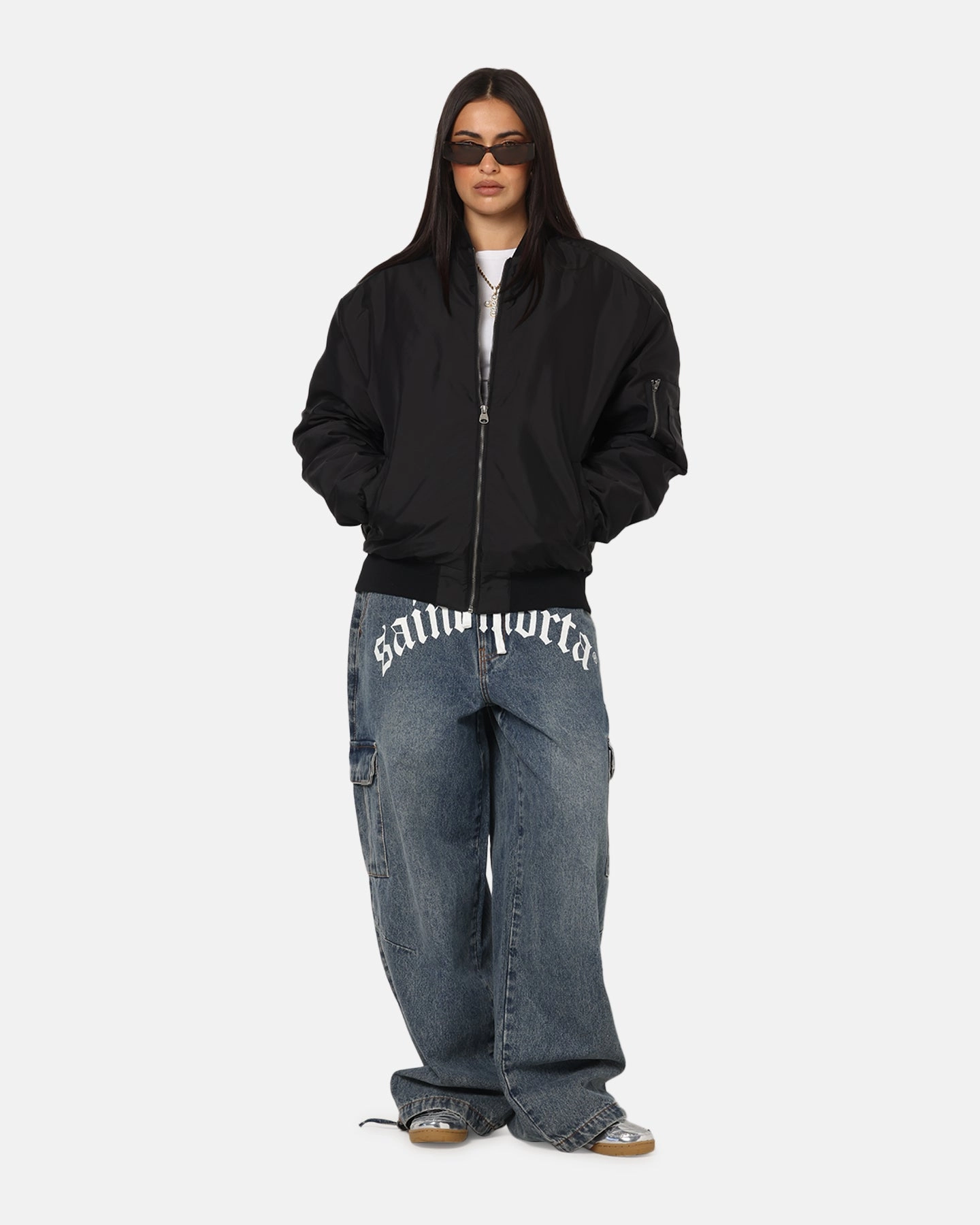 Saint Morta Gothic Noir Bomber Jacket Black Antimicrobial Treatment