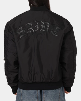Saint Morta Gothic Noir Bomber Jacket Black Stain Resistant Treatment Reinforced Stress Points