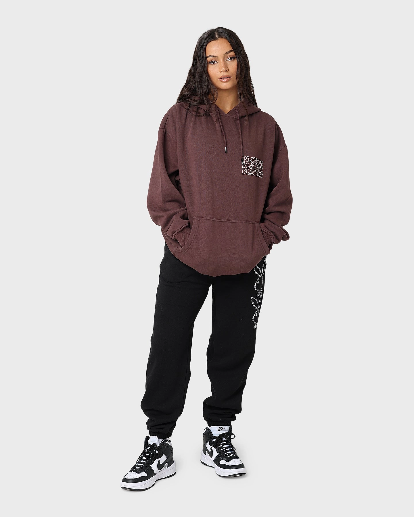 Playboy November 2013 Sepia Hoodie Brown Double Faced Jersey Knit