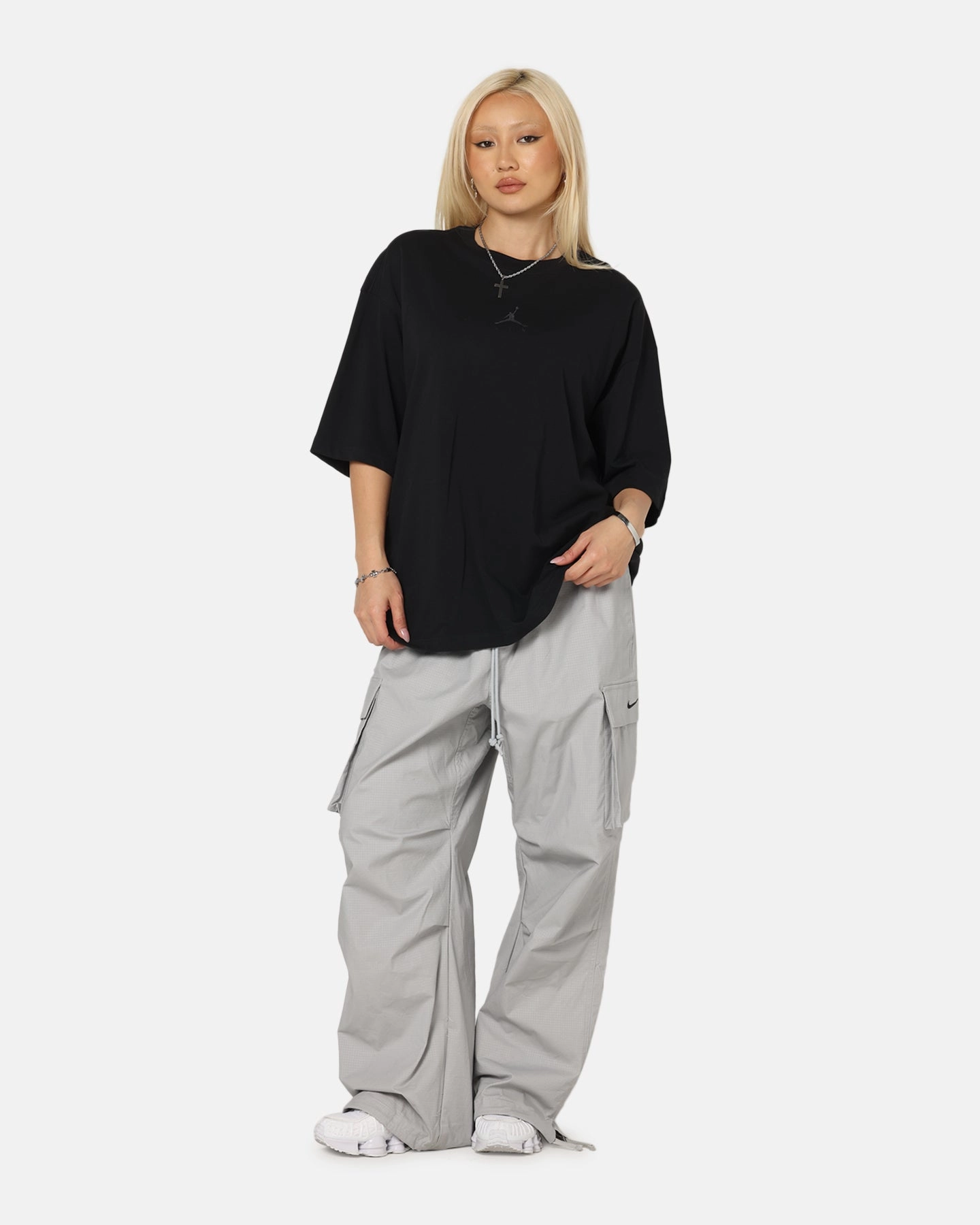 Jordan Flight Essentials Oversized Crewneck T-Shirt Black/Black Active Wear