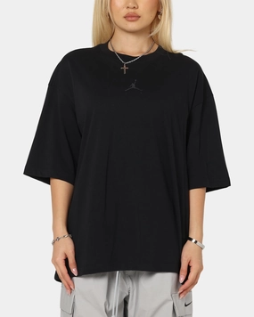 Jordan Flight Essentials Oversized Crewneck T-Shirt Black/Black BondedSeams Wrinkle Free Weave