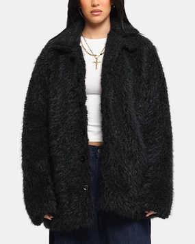 XXIII Revenant Coat Black Curved Hem Design Ergonomic Fit Design