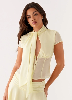 Layered Look Colby Blouse - Lemon