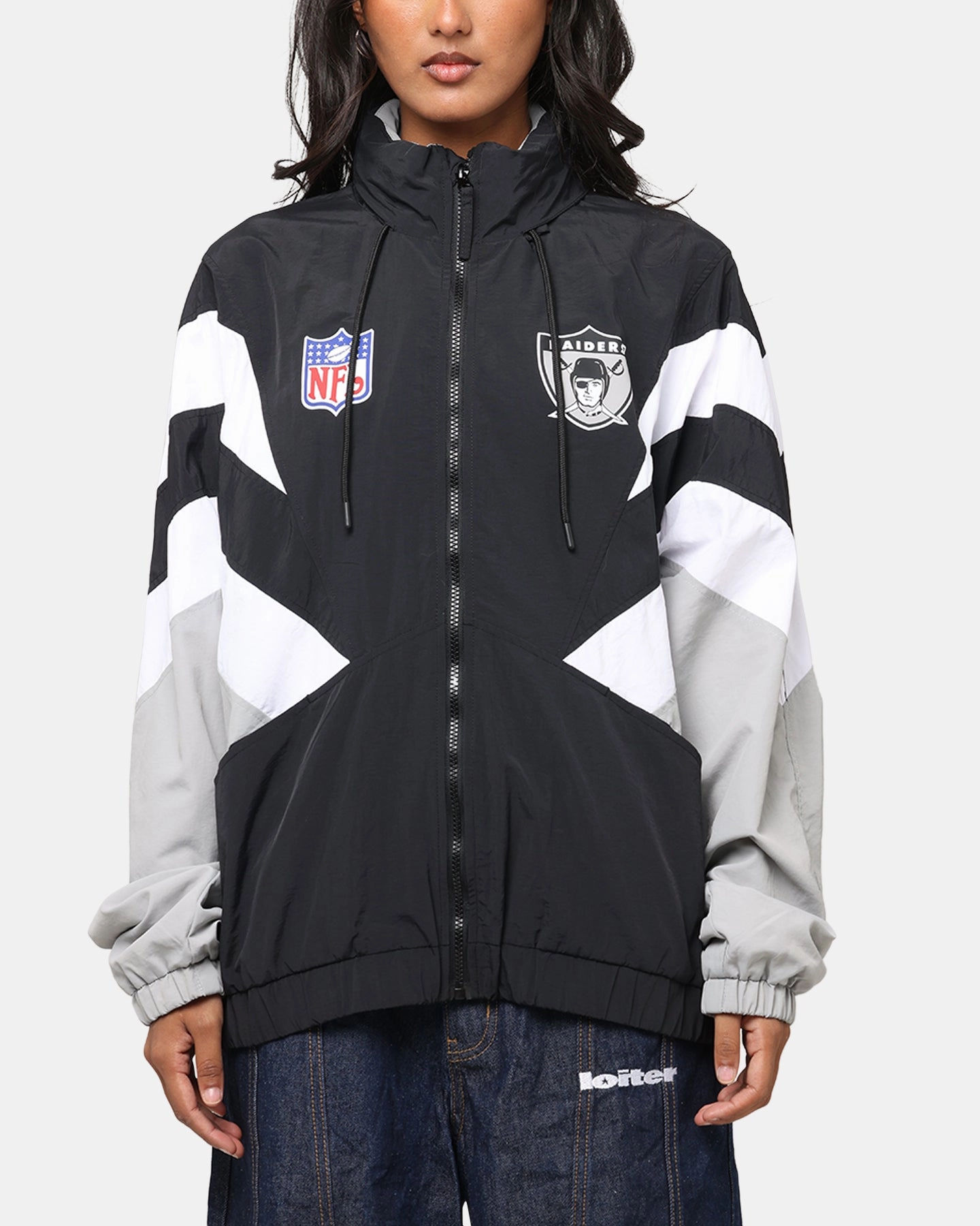 Mitchell & Ness Las Vegas Raiders Spray Jacket Black/Grey Brushed Interior