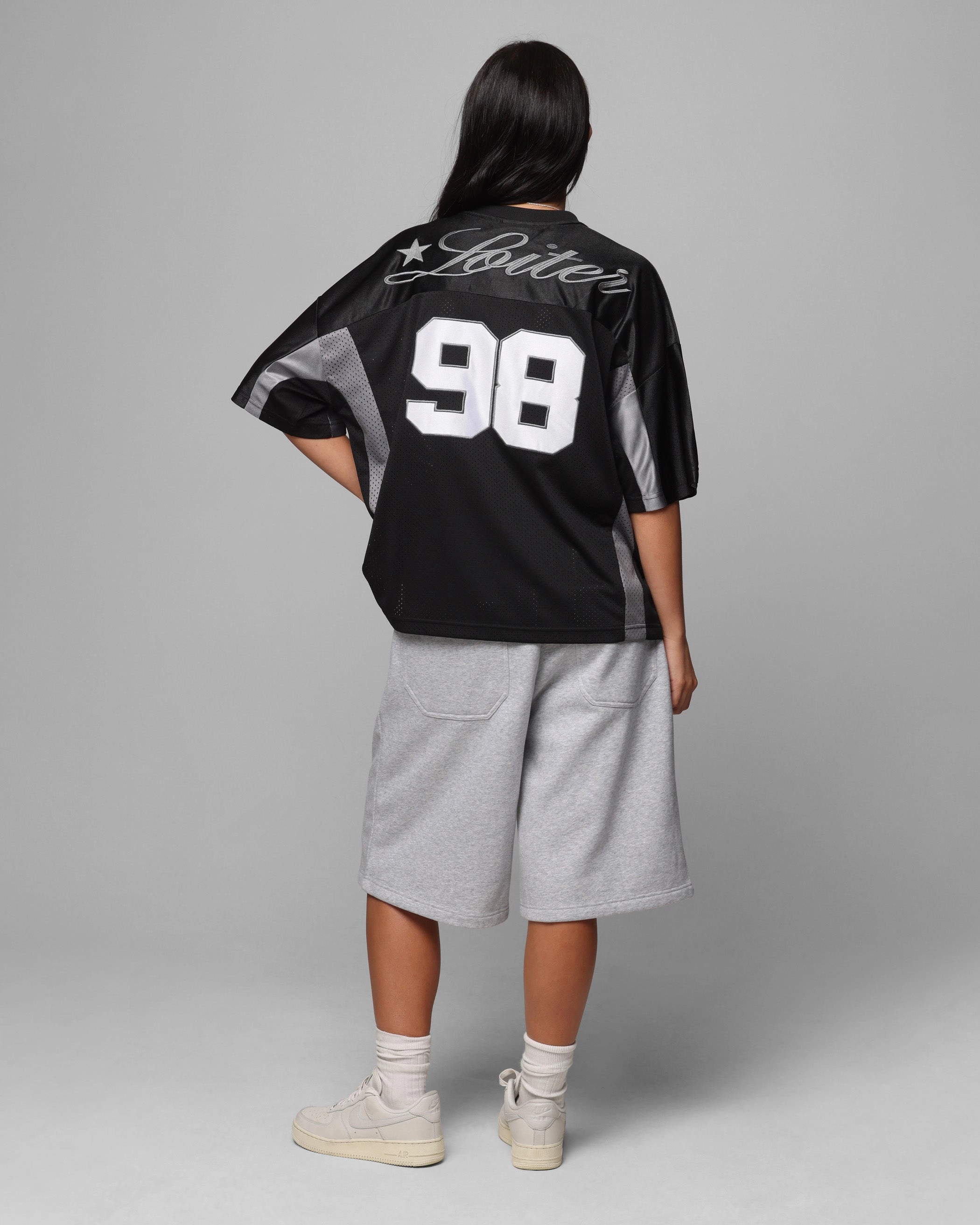 Loiter End Zone Jersey Black Classic Hoodie