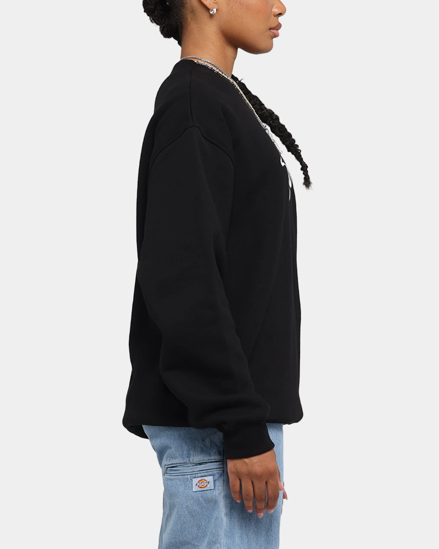 S Double Shawn Script Crewneck Black ThermalRegulationLayer FlexibleSole