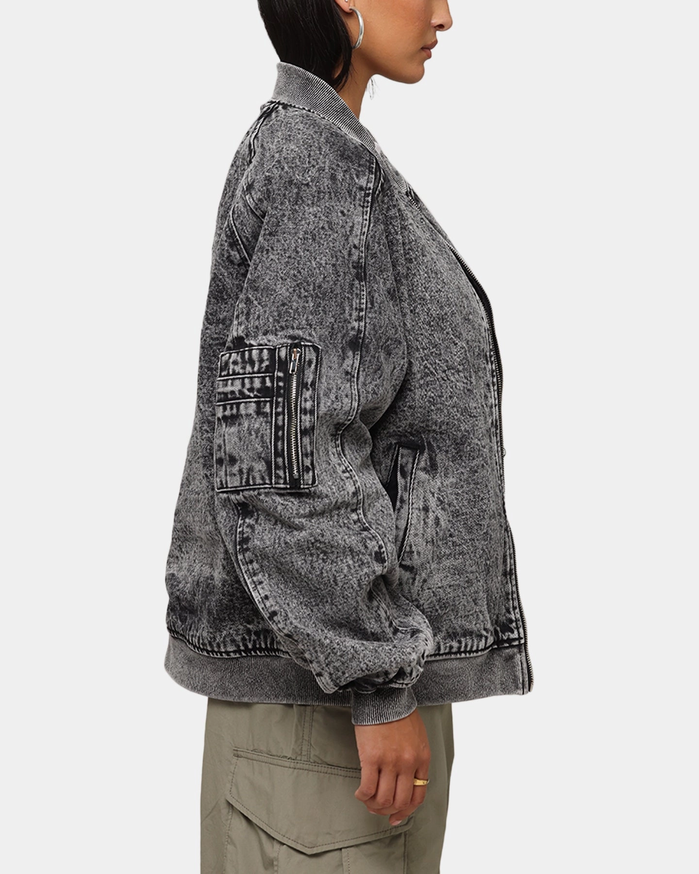 Saint Morta Flight Denim Jacket Black Stonewash AntiStaticFabric SlimFitAdaptation