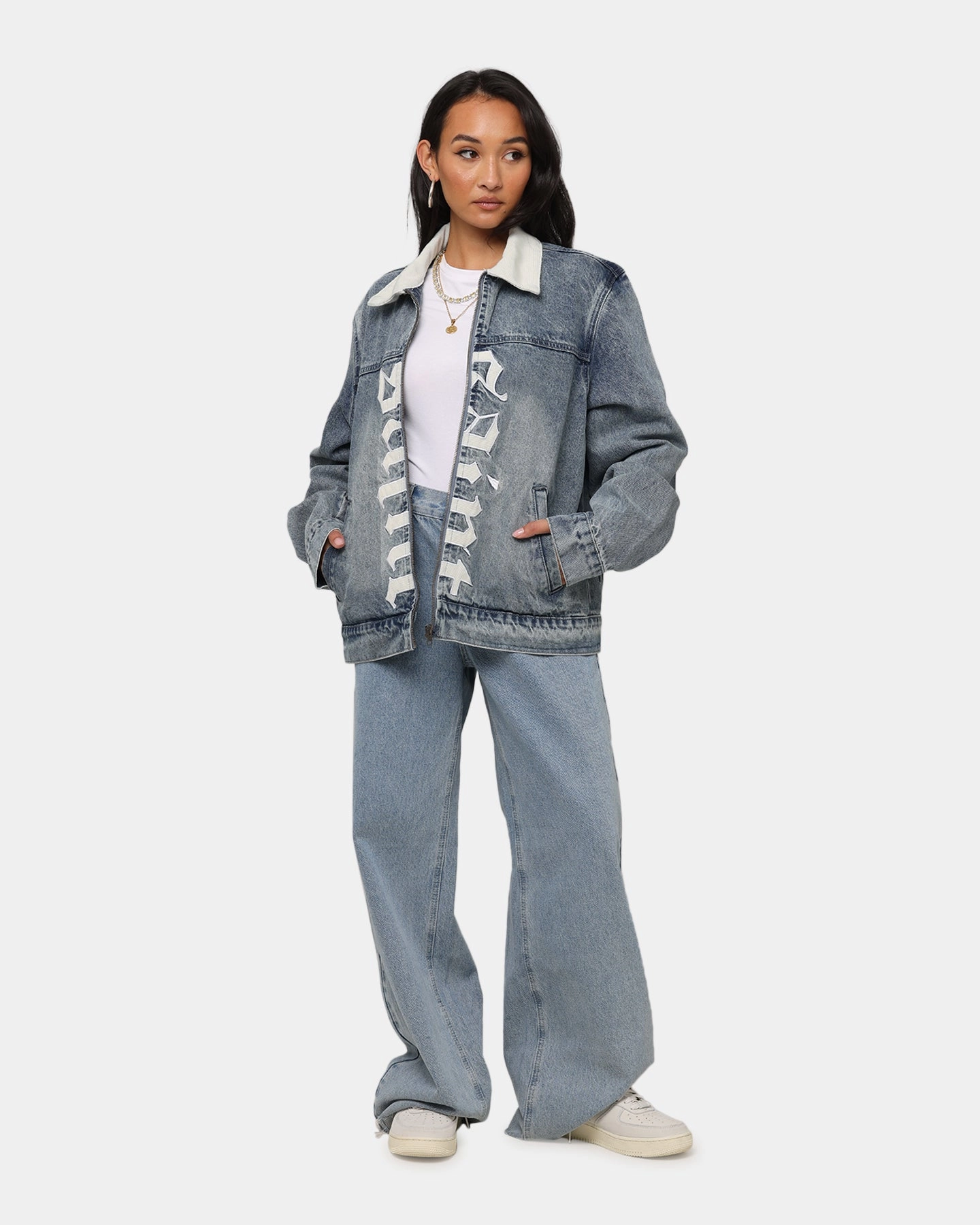 Saint Morta Gothic Distressed Denim Jacket Dirty Denim Quick Dry Material