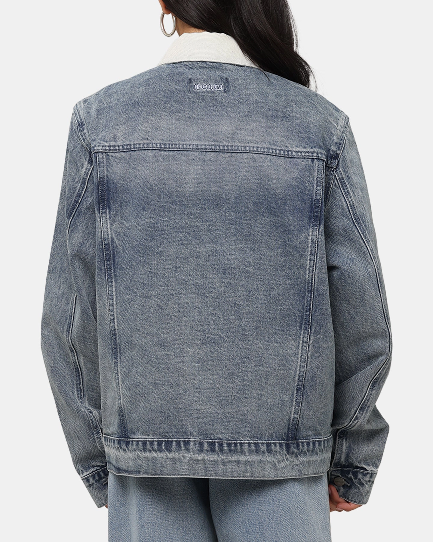 Saint Morta Gothic Distressed Denim Jacket Dirty Denim WrinkleFree Fabric