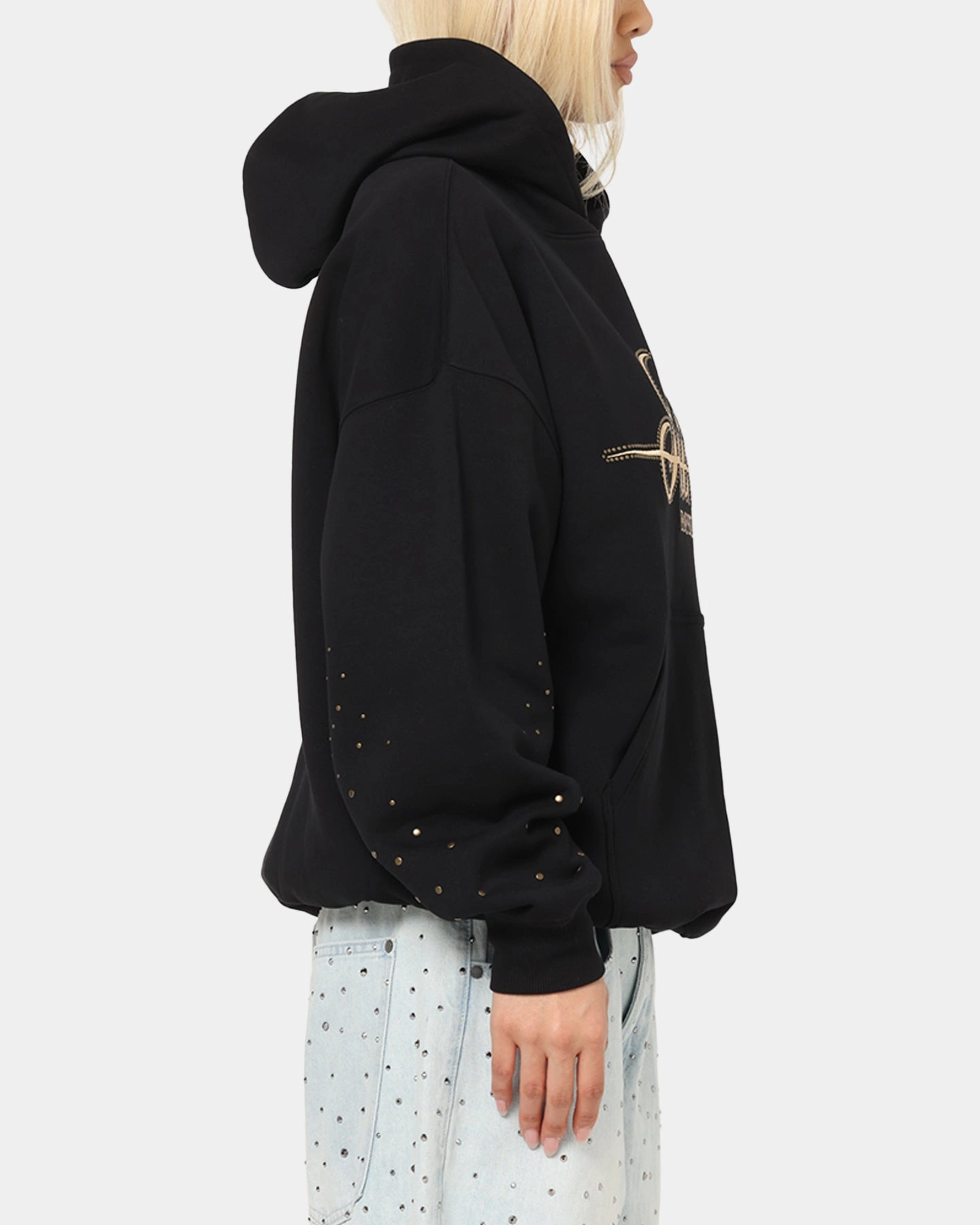 DroppedShoulder Saint Morta Rodeo Drive Boxy Hoodie Black