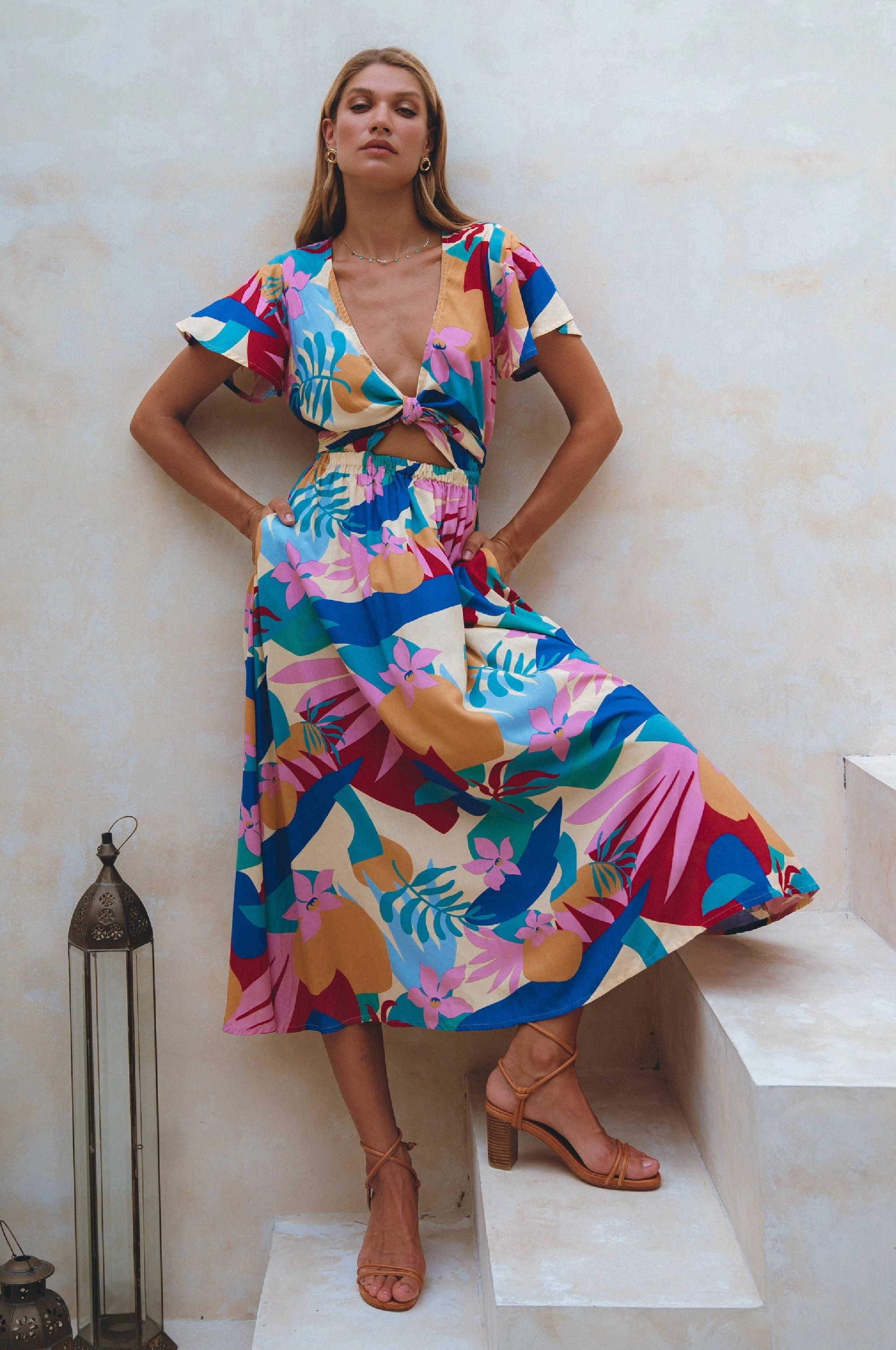 Samara Convertible Midi Dress Textured Surface