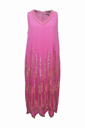 [WW42296] Manish Arora | Shift dress Jewel-Tone Fringe-Detail