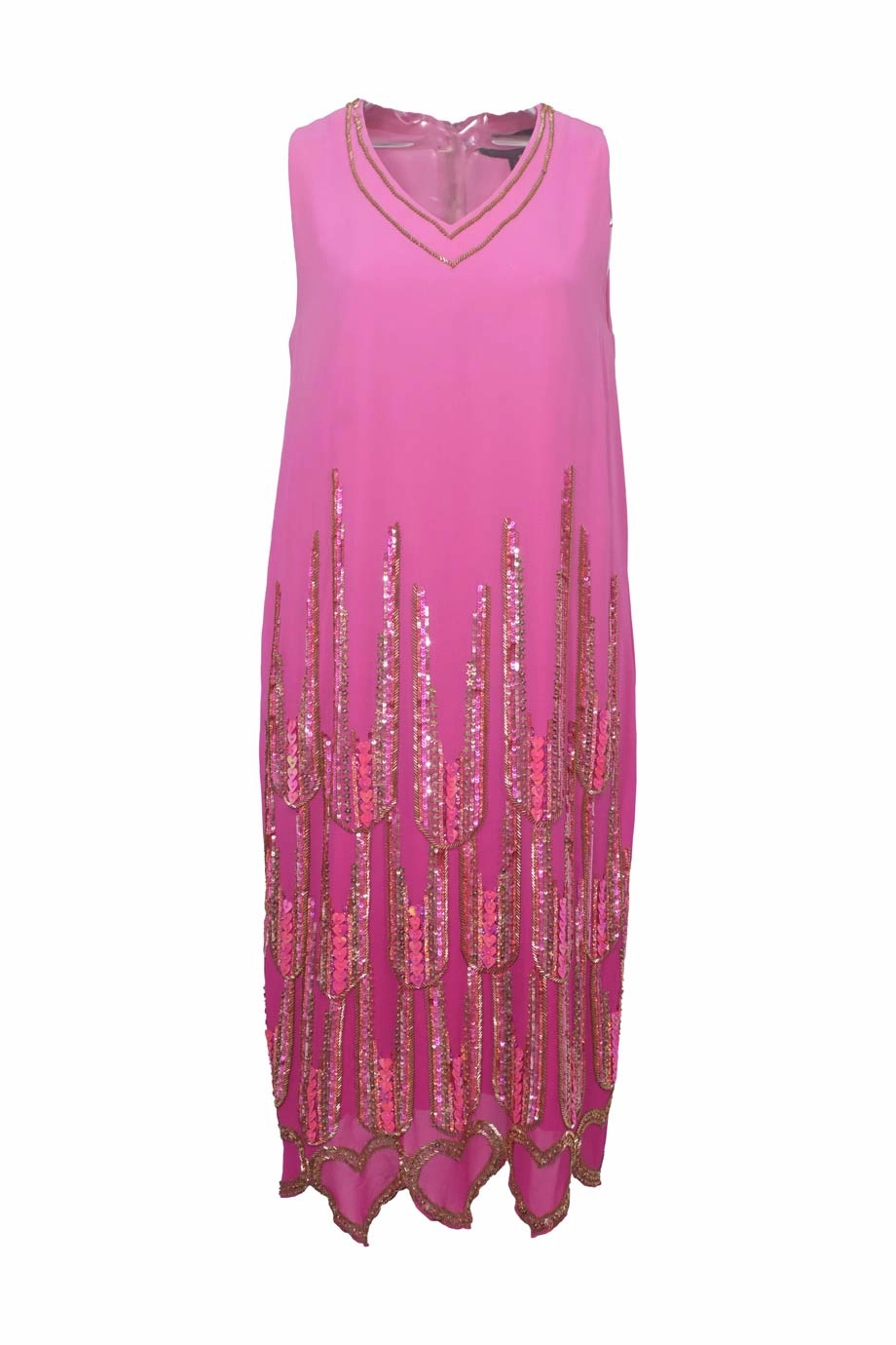 [WW42296] Manish Arora | Shift dress Jewel-Tone Fringe-Detail