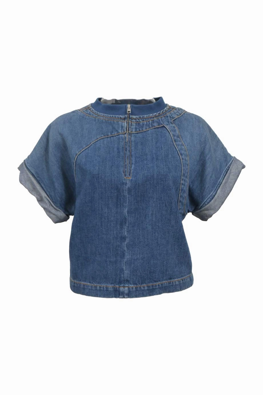 [WW45501] Alexander McQueen | Short sleeve top V-neck Shirt SmoothZipper