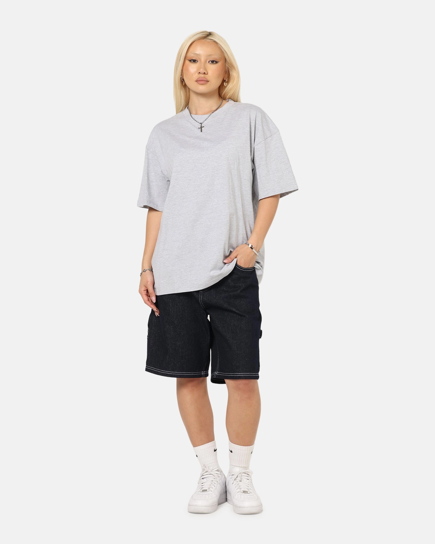 Minimalist Aesthetic AllSeason Wearability Culture Kings Standard Drop Shoulder T-Shirt Grey Marle