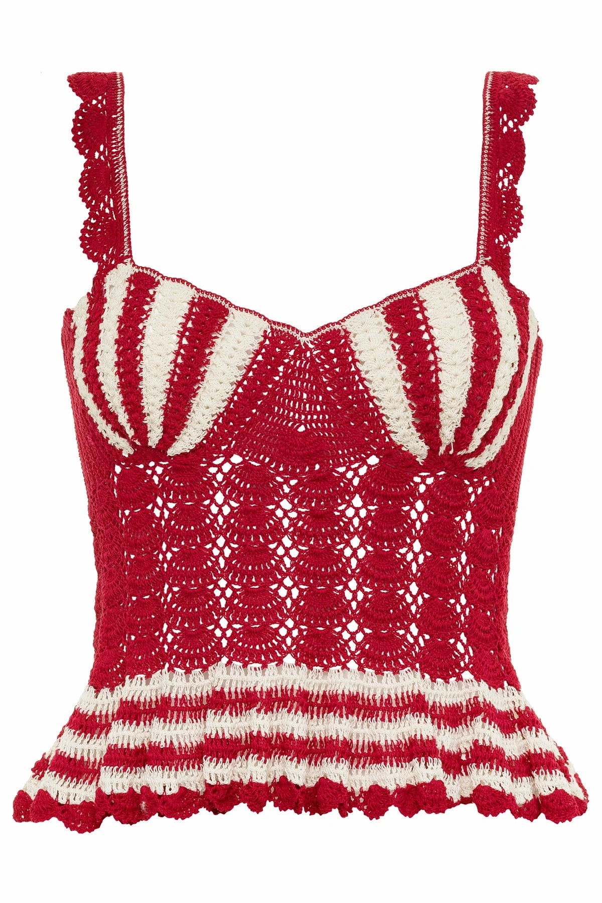 Eco Friendly Dye High Density Weave Shell Crochet Tank Top