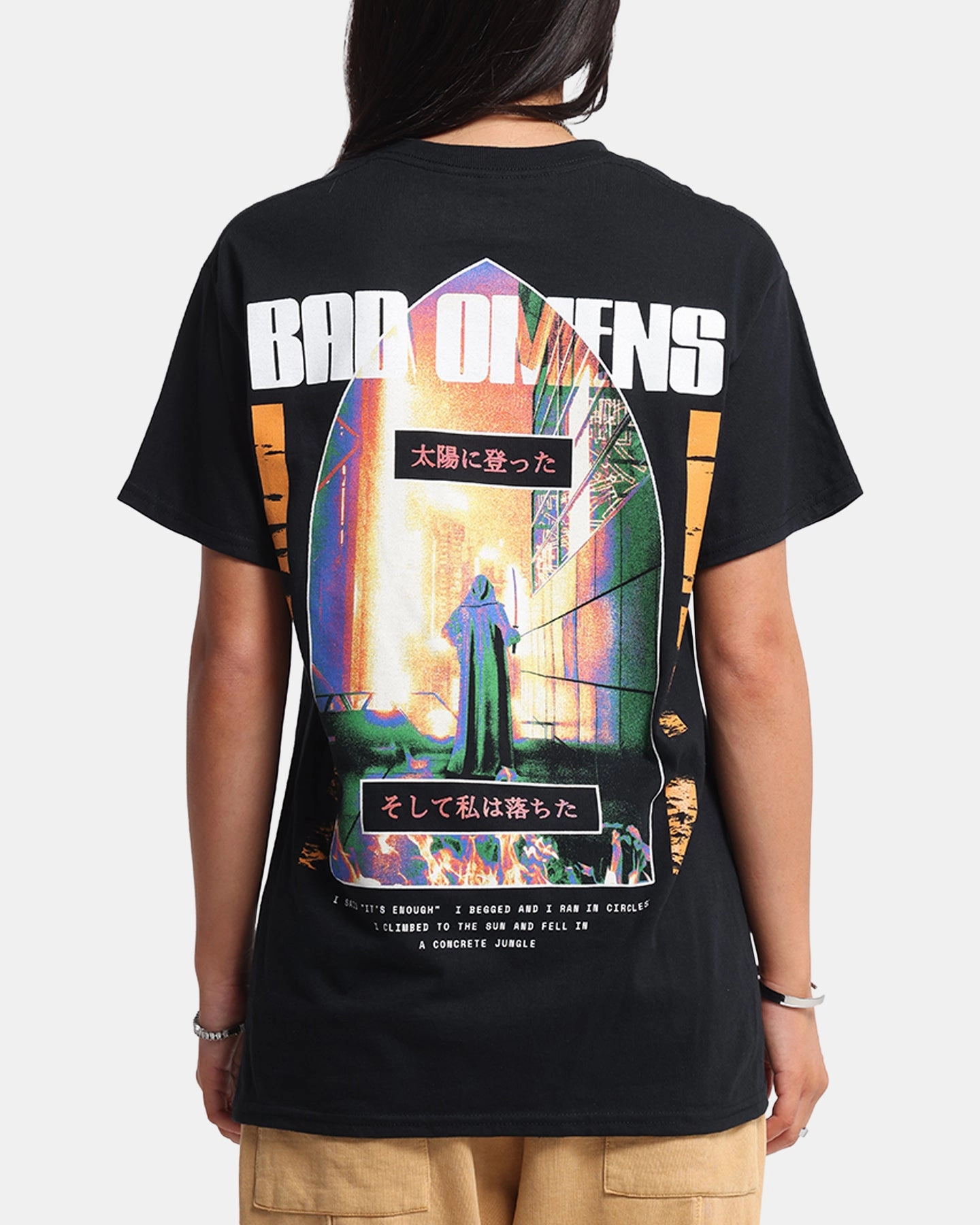Reversible design High Neck Design Bad Omens Concrete Jungle T-Shirt Black