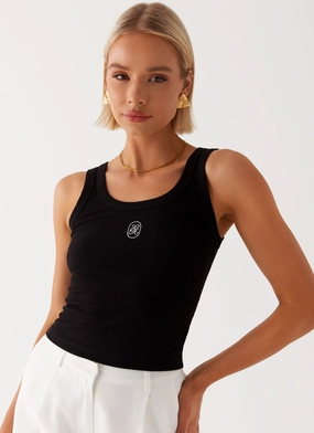 Signature Tank Top - Black MinimalistStyle Recycled Fiber Blend