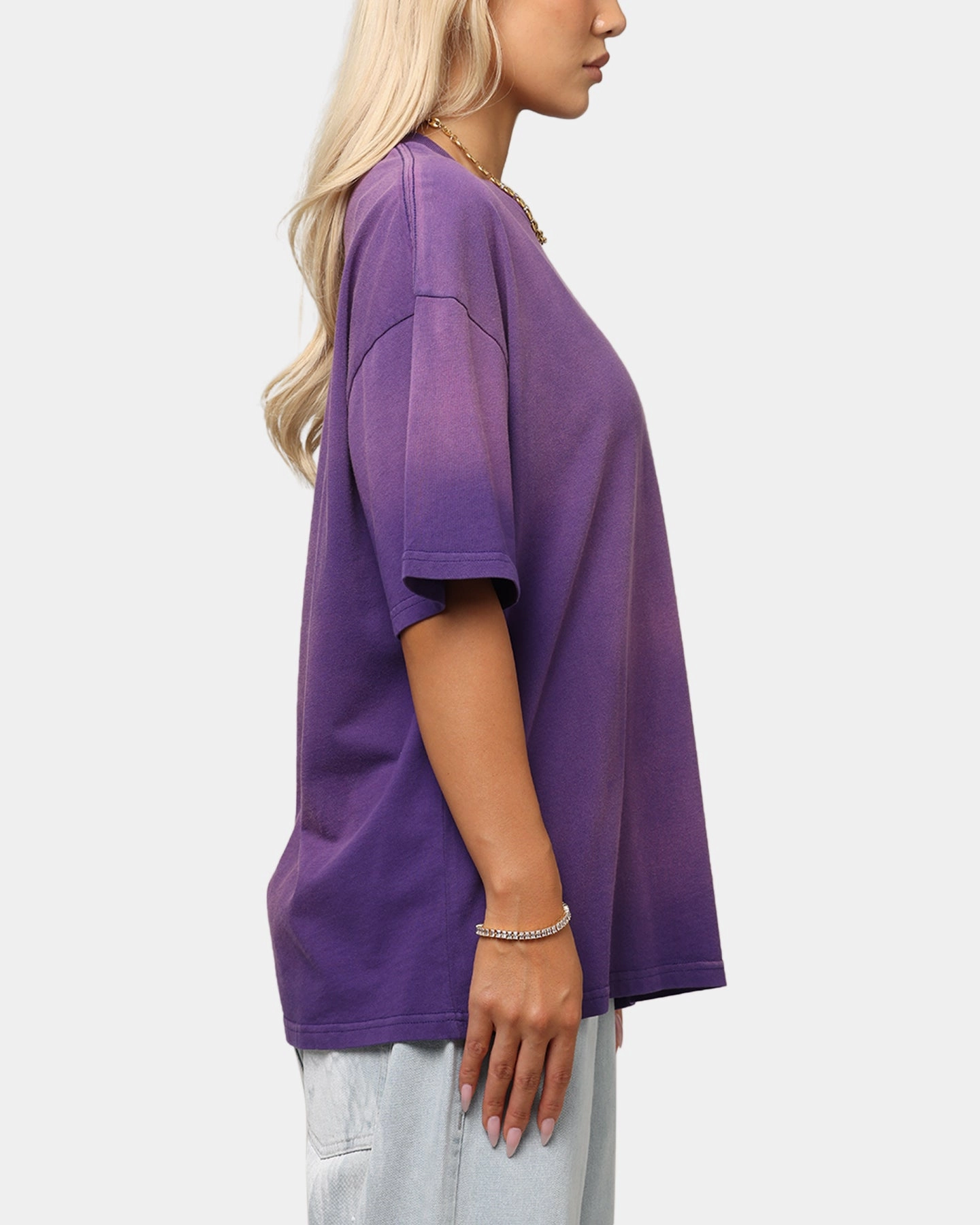 Wrinkle resistant fabric Culture Kings Sunfade T-Shirt Purple