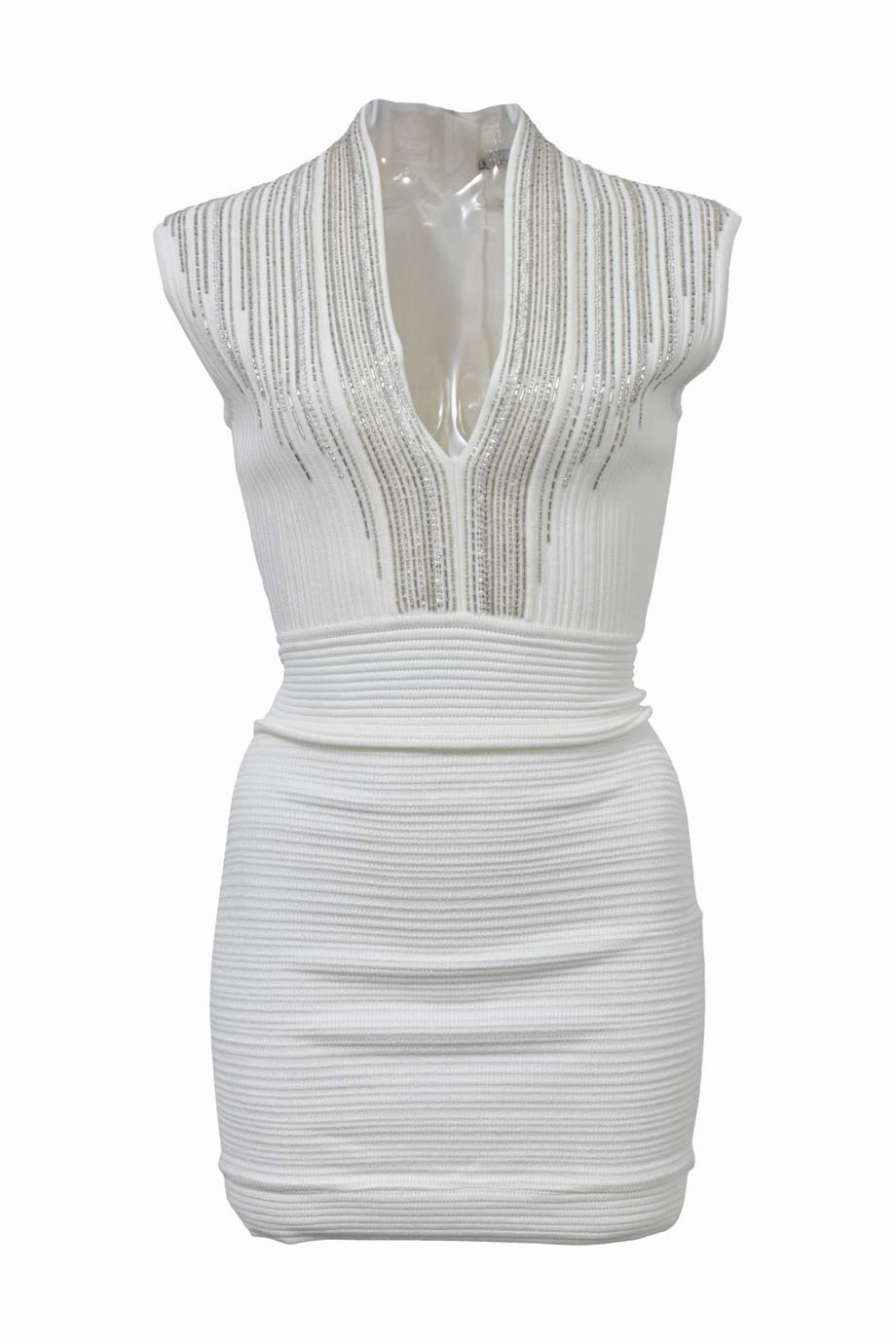 [WW42492] Balmain | Mini Dress Fold-Over-Detail Timeless Look Wear