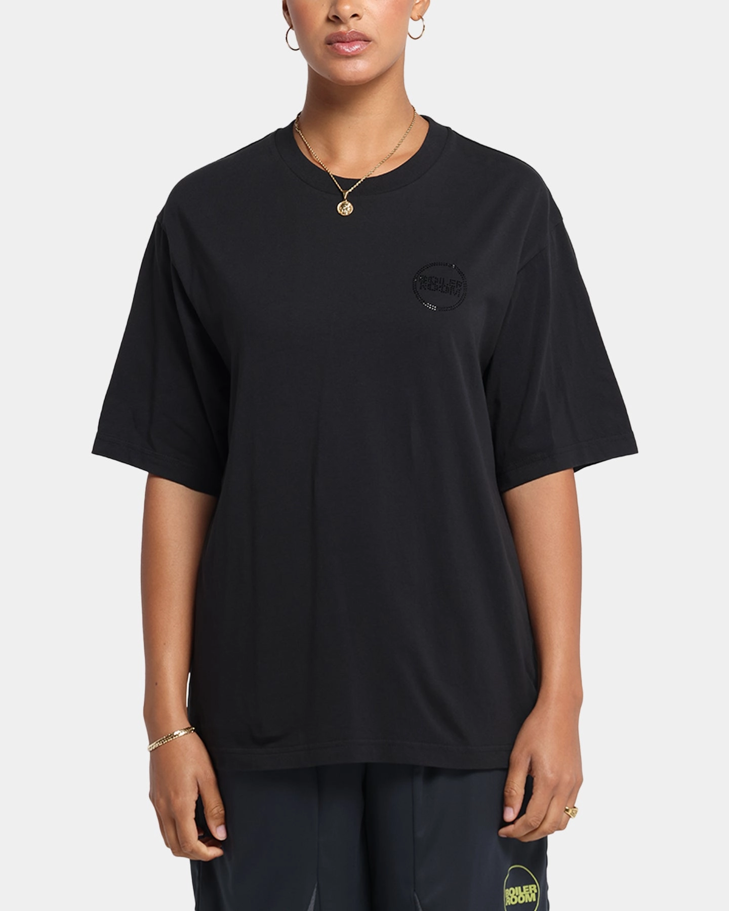 Boiler Room Rhiinestone T-Shirt Black AllDay Comfort NoSlip Grip