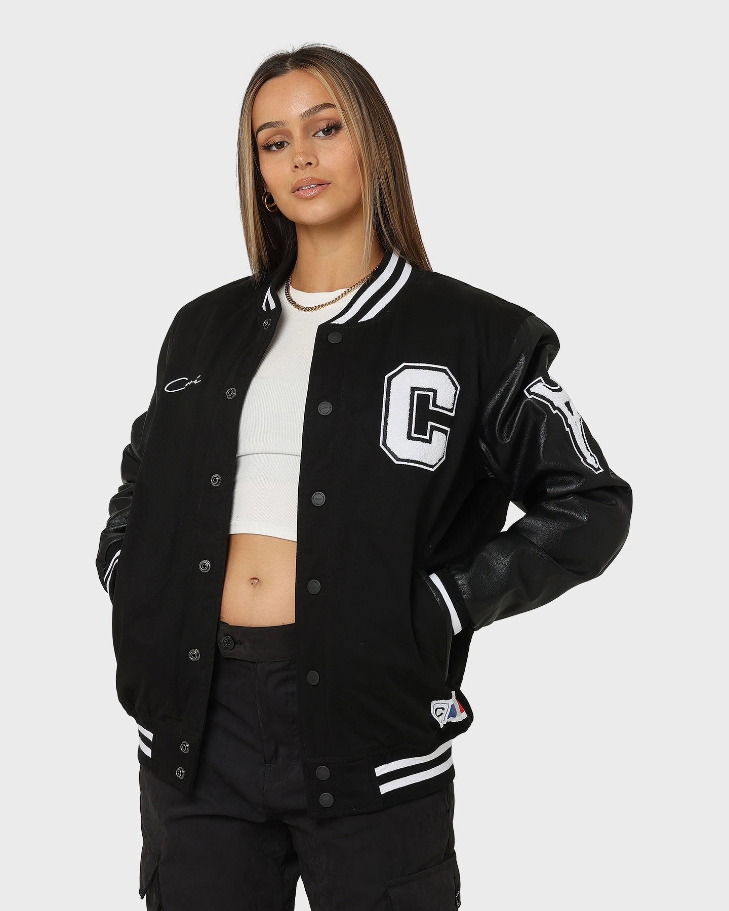 Carr?? MVP Varsity Jacket Black simple design