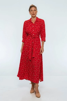 Colette Long Sleeve Shirt Dress Maximalist-Trend