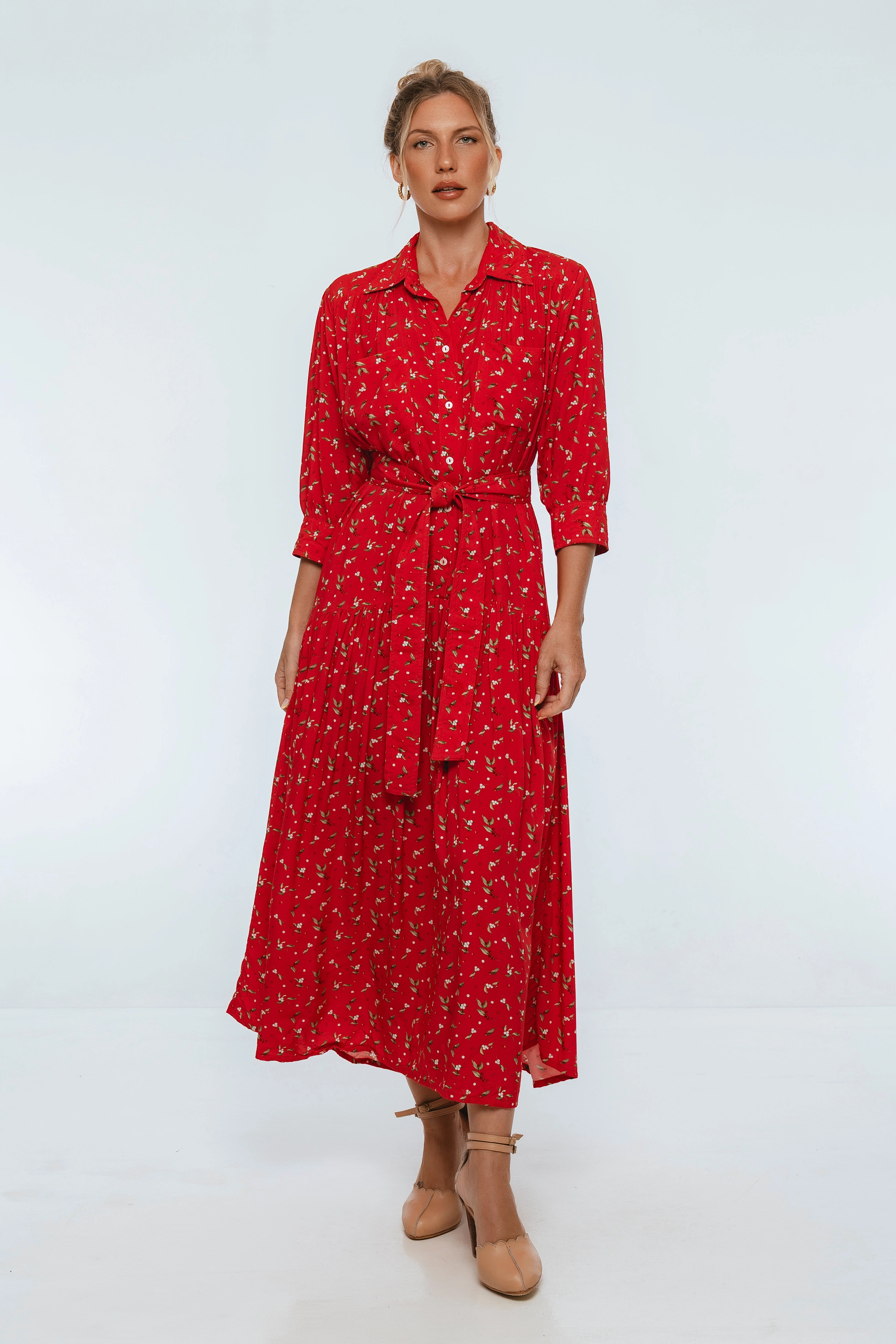 Skirt Flare Colette Long Sleeve Shirt Dress