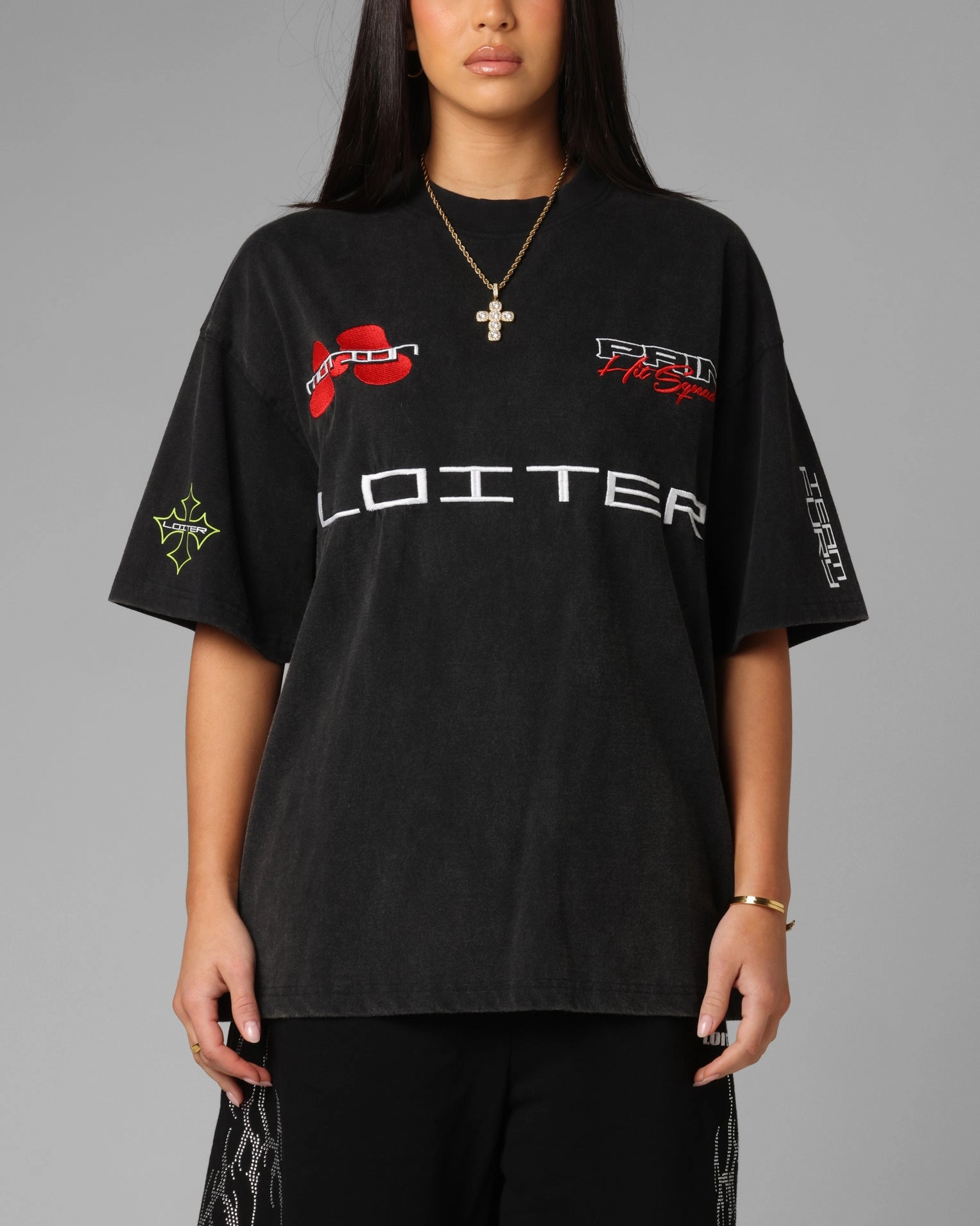 OdorResistant Coating Loiter Racing Premium T-Shirt Charcoal