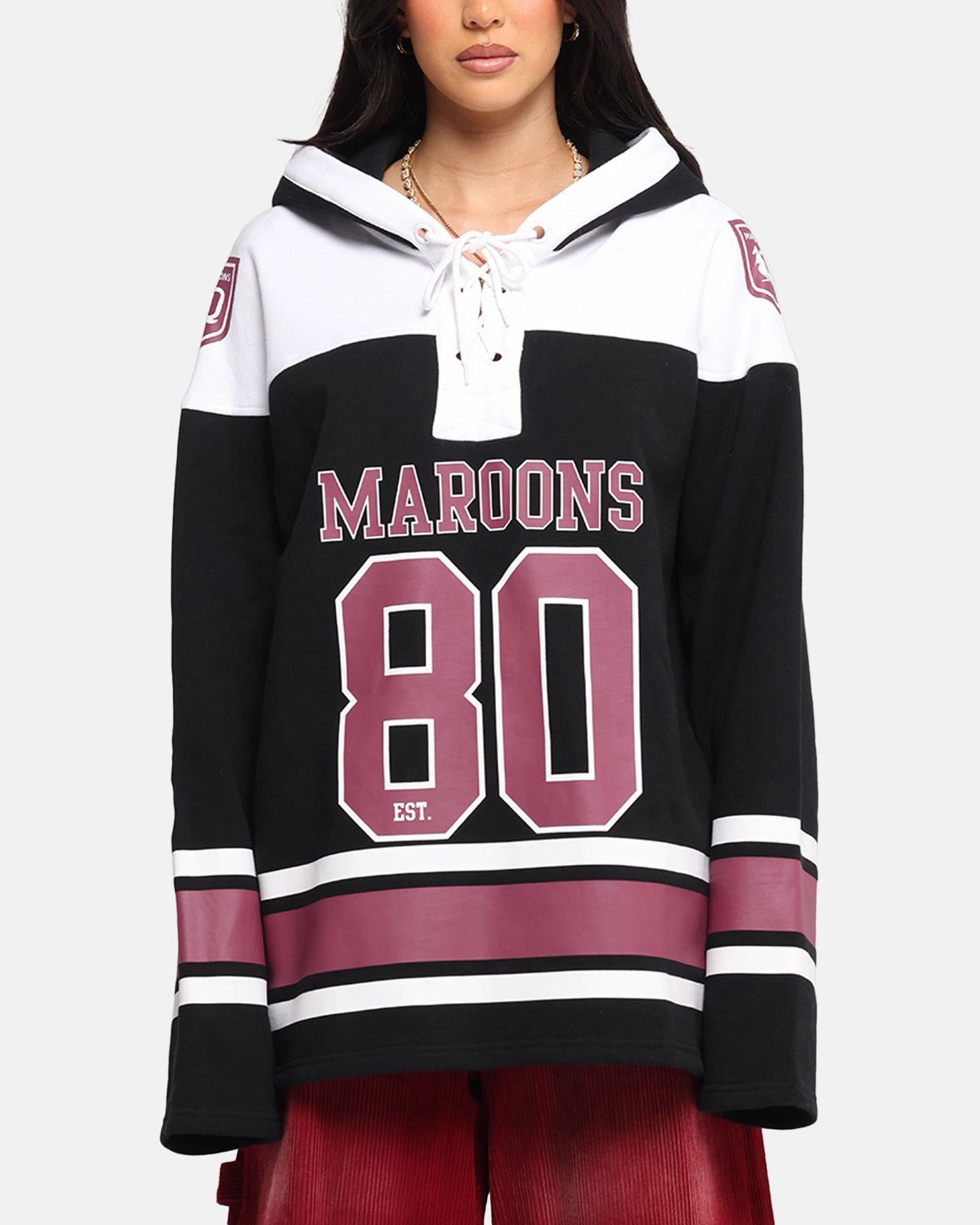 Bluesign Approved Material VentilatedArmholes Queensland Rugby League Queensland Maroons Panel Hoodie Black