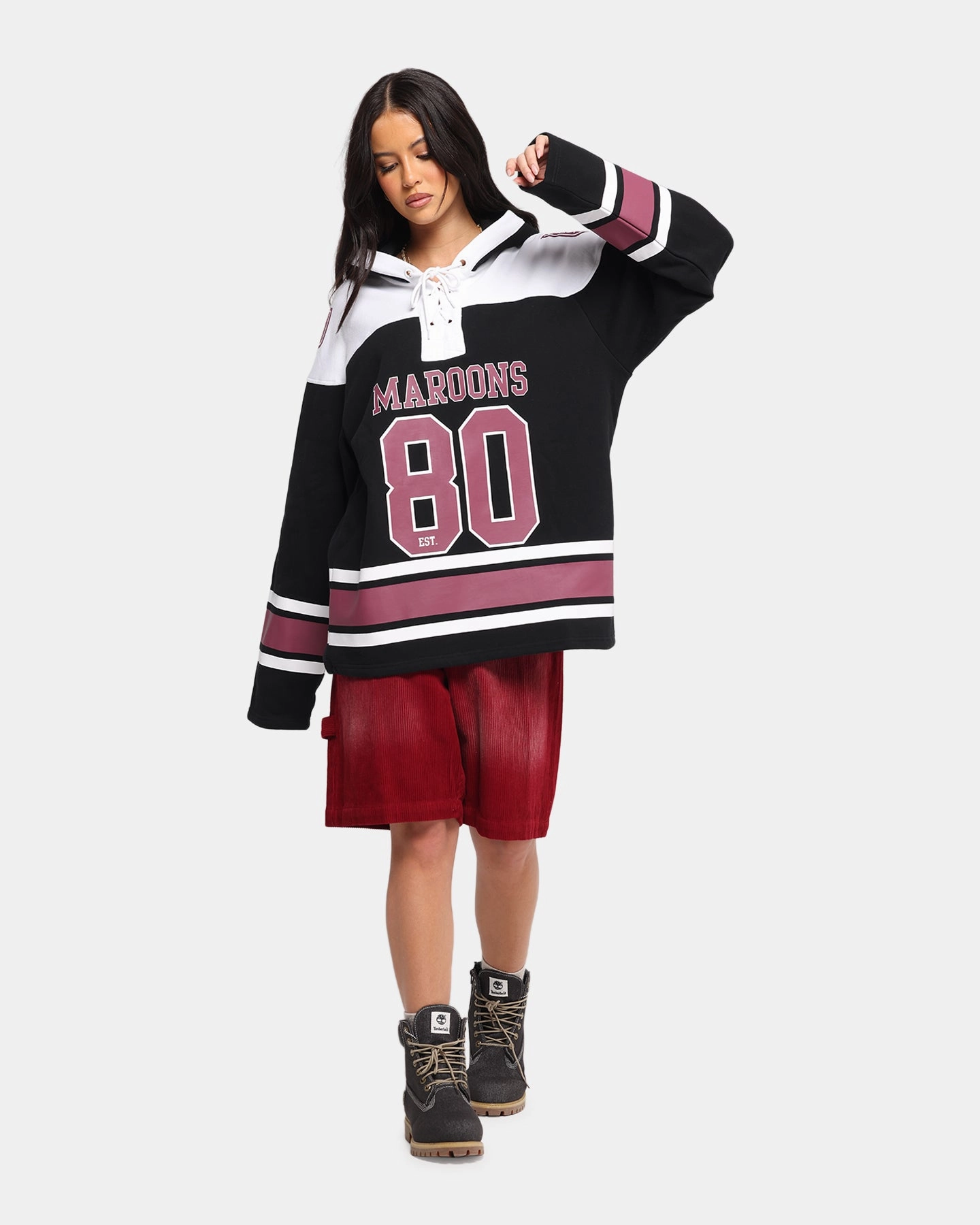 Queensland Rugby League Queensland Maroons Panel Hoodie Black Quick Access Pockets