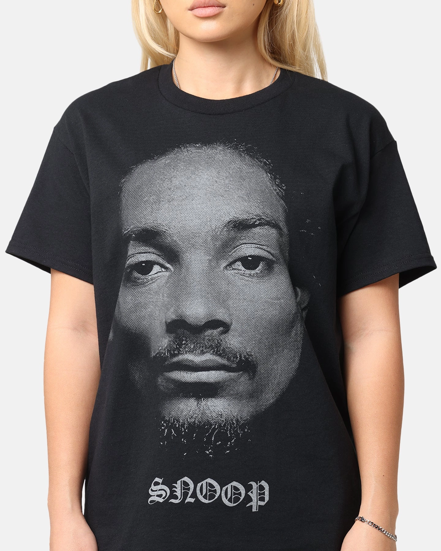 Weighted Hem Trim QuickDry Snoop Dogg Big Face T-Shirt Black